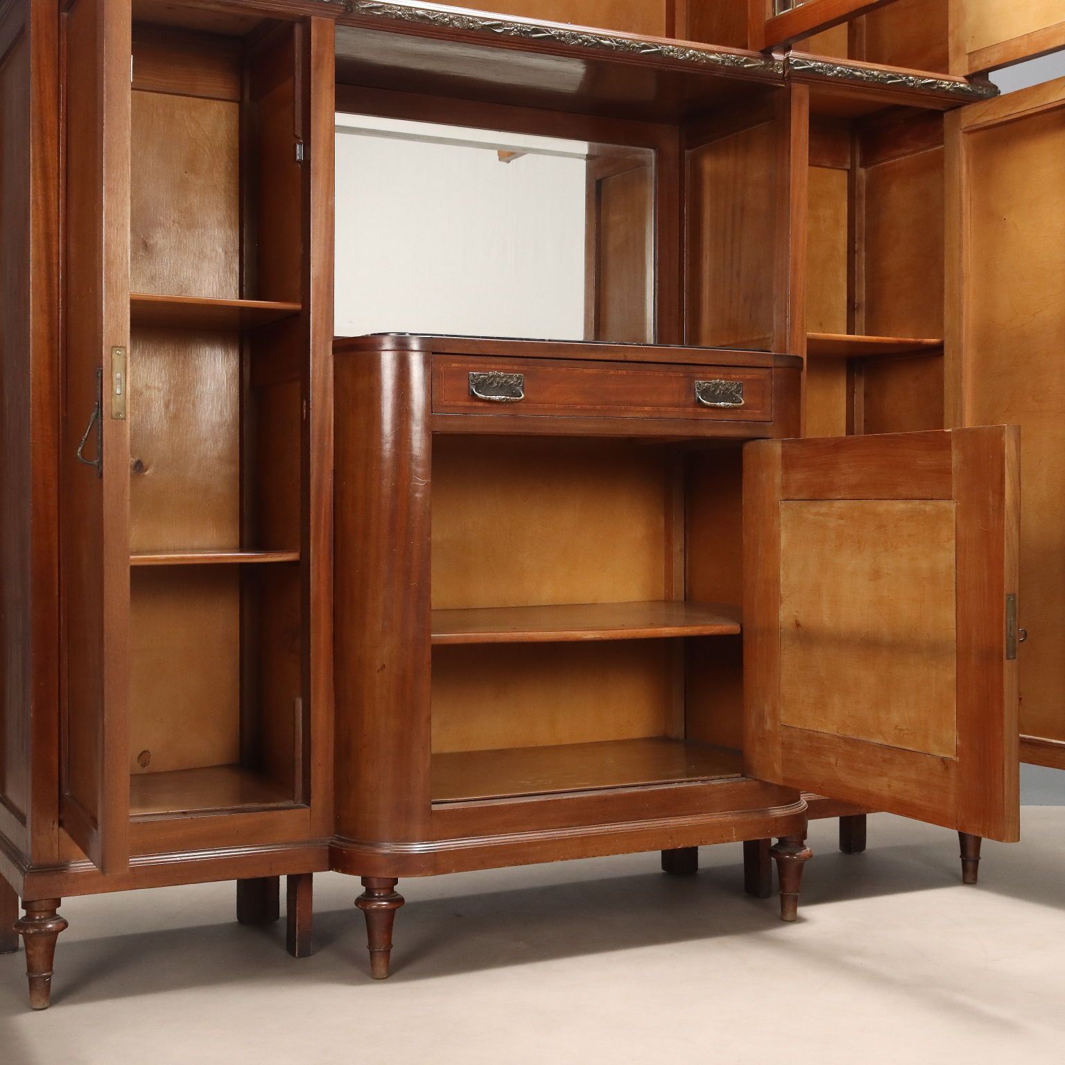 1370.0 Cupboard Art Nouveau Mahogany Marble Italy XX Century photo