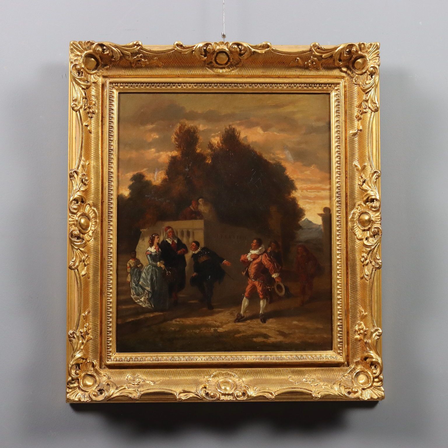 Antique Painting The Presentation Oil On Canvas French School '800