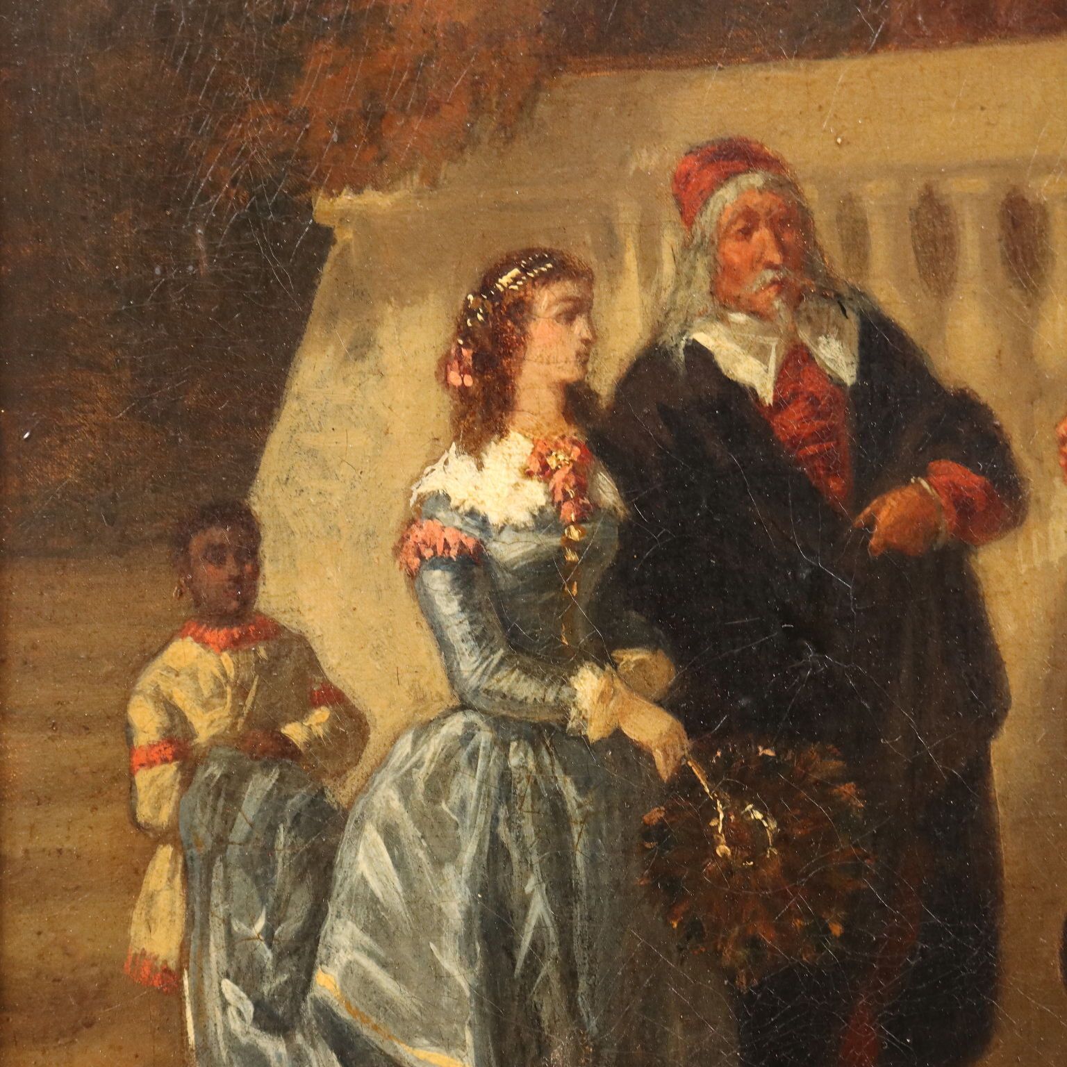Antique Painting The Presentation Oil On Canvas French School '800 photo Art