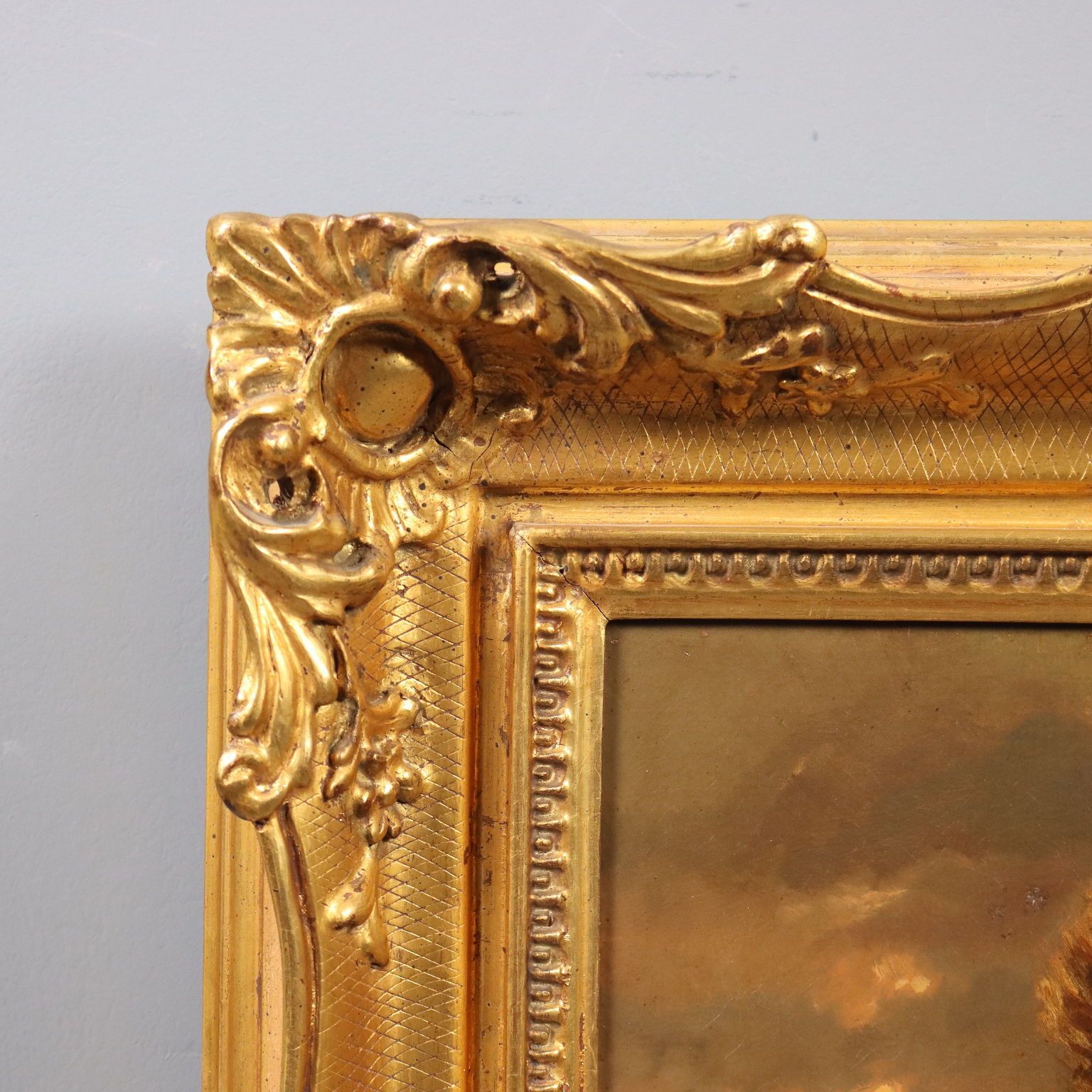 Antique Painting The Presentation Oil On Canvas French School '800 photo vintage