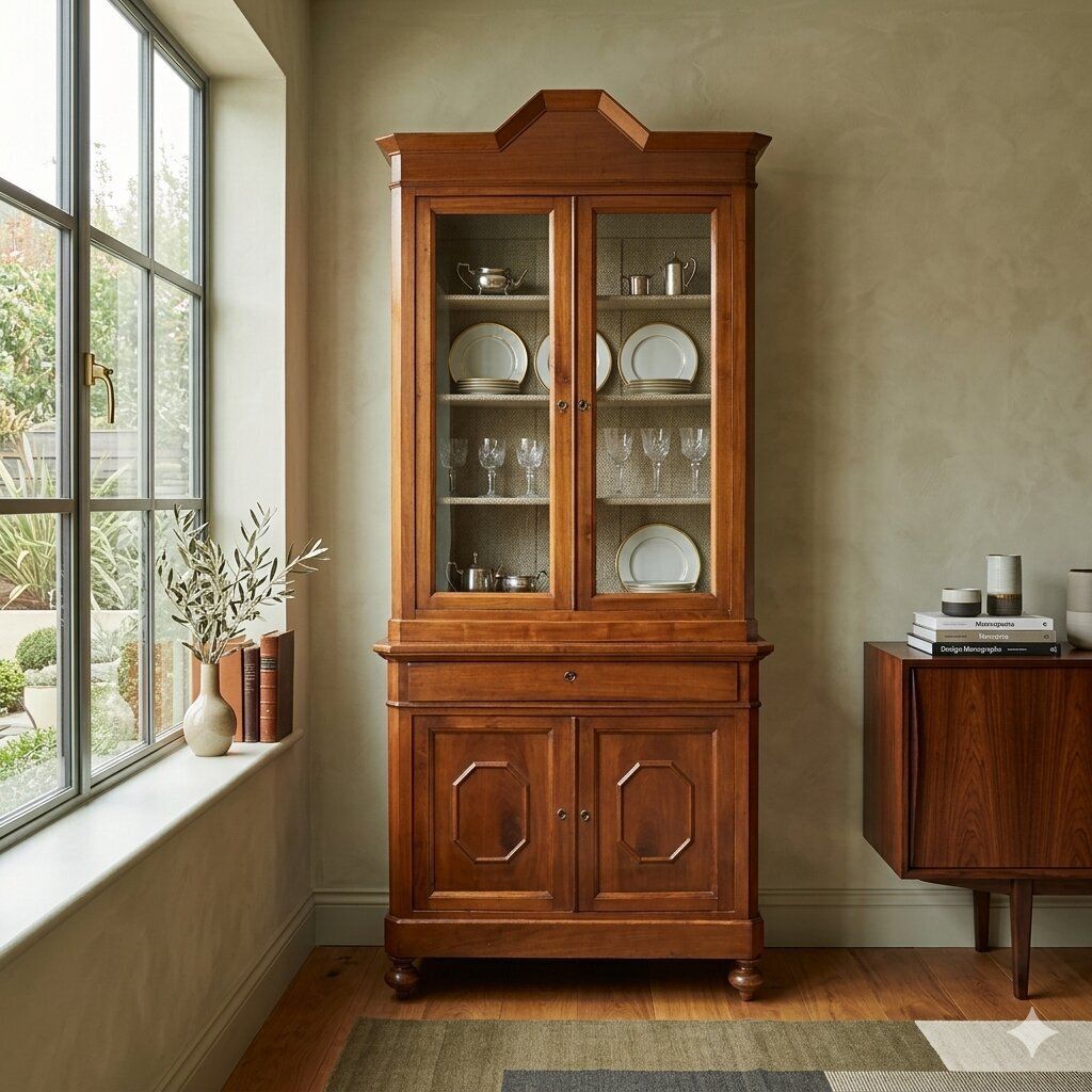 Antique Cupboard Umbertino Walnut Poplar Italy XIX Century photo furniture