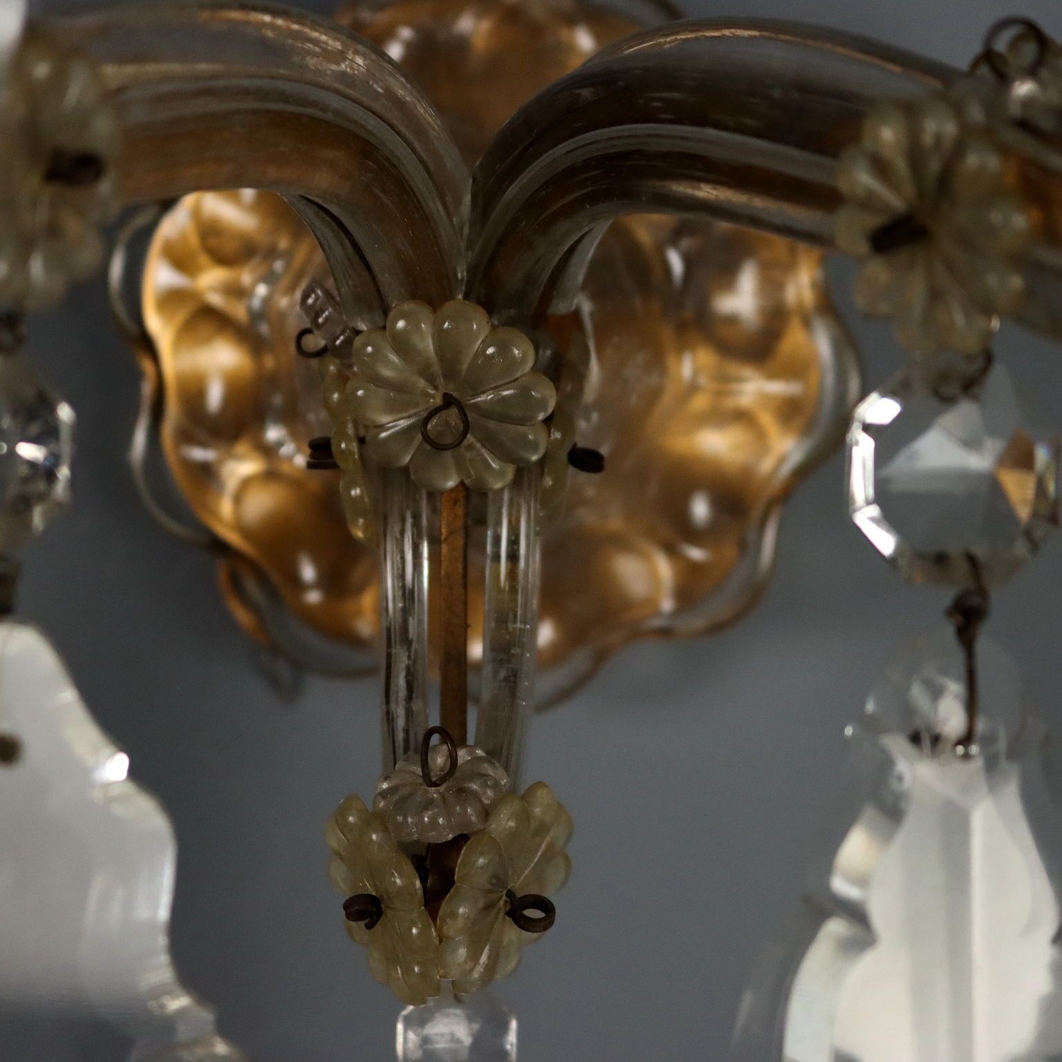 Appliques murales d'époque de style Maria Theresa, métal et verre, Italie, XXe siècle photo 810.0