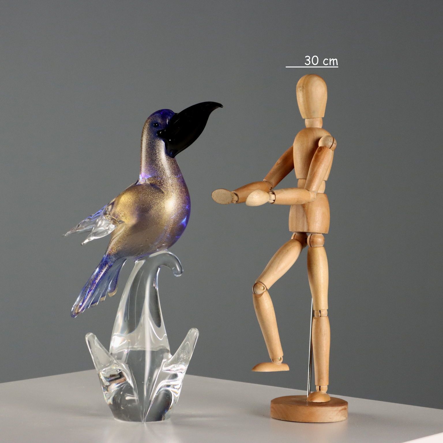 Sculpture vintage en verre de Murano, oiseaux, Italie, années 1970 photo furniture