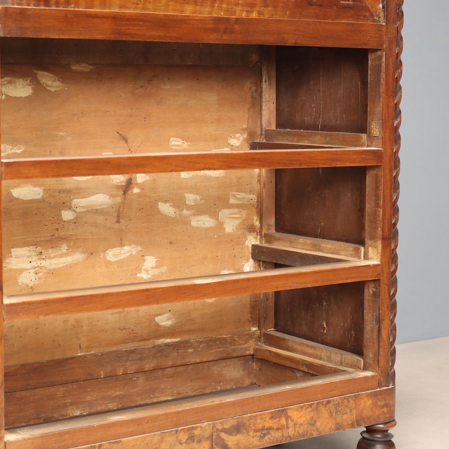 photo vintage Antique Secrétaire Mahogany Leather Drawer Italy XIX Century