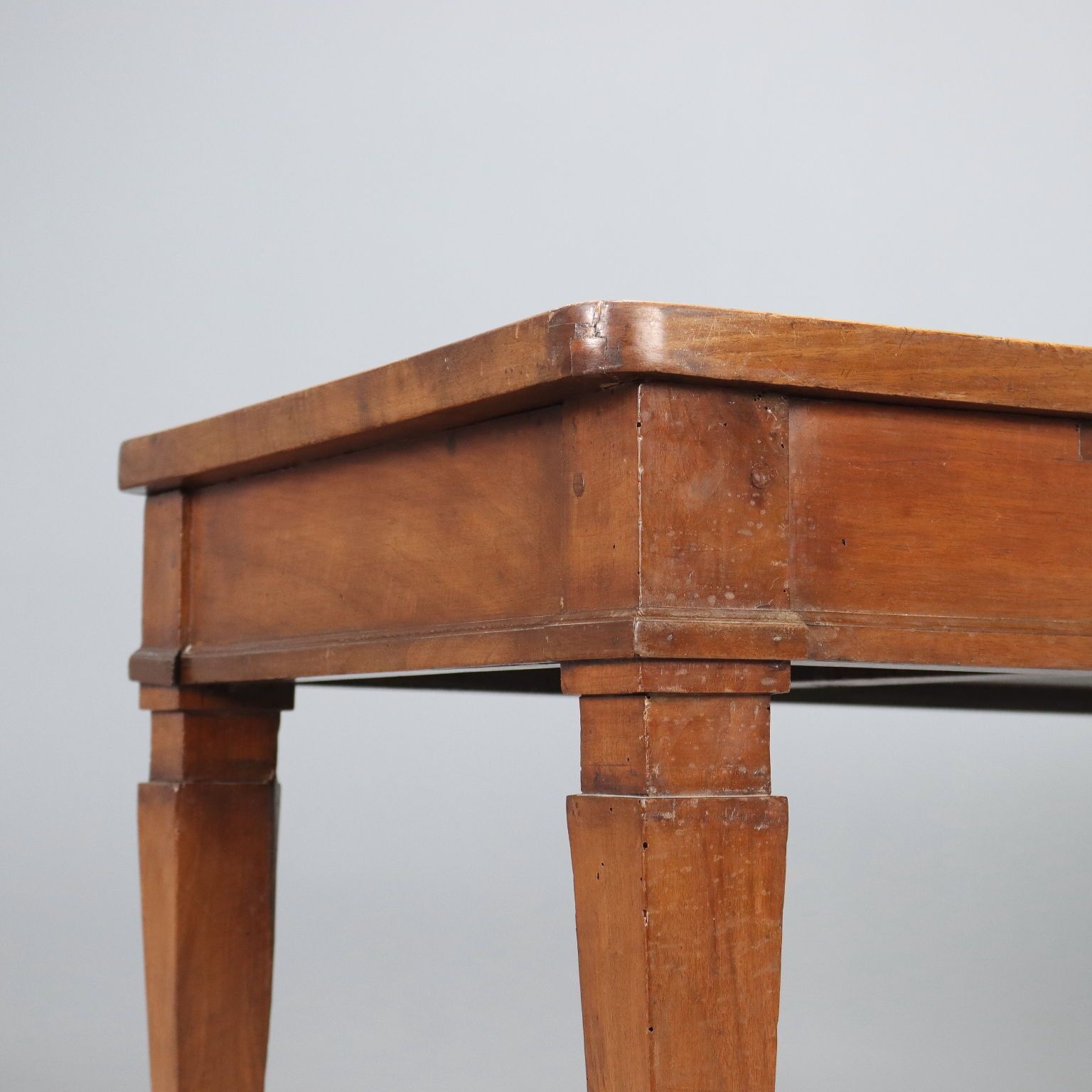 Antique Directoire Table Walnut Drawer Italy XVIII Xixi Century photo Furniture
