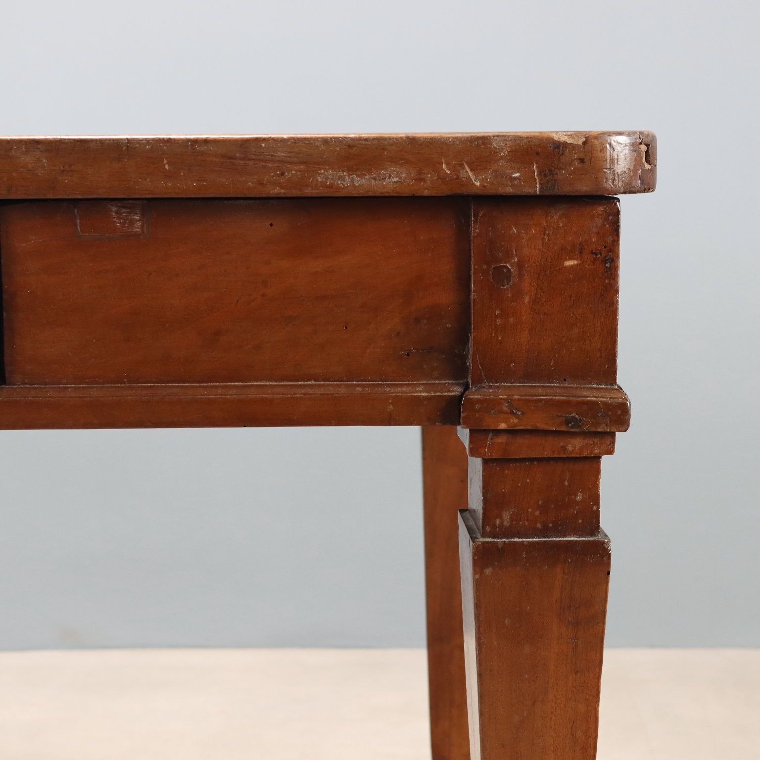 Antique Directoire Table Walnut Drawer Italy XVIII Xixi Century photo 1680.0