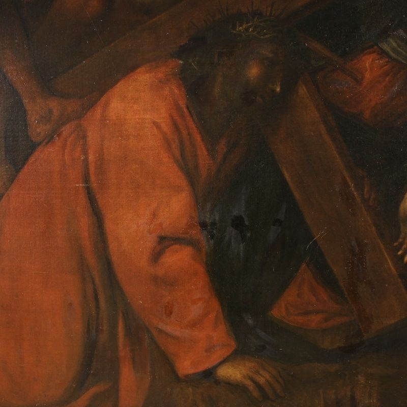 photo furniture Antique Italian Painting The Way Of The Cross From The 17th Century