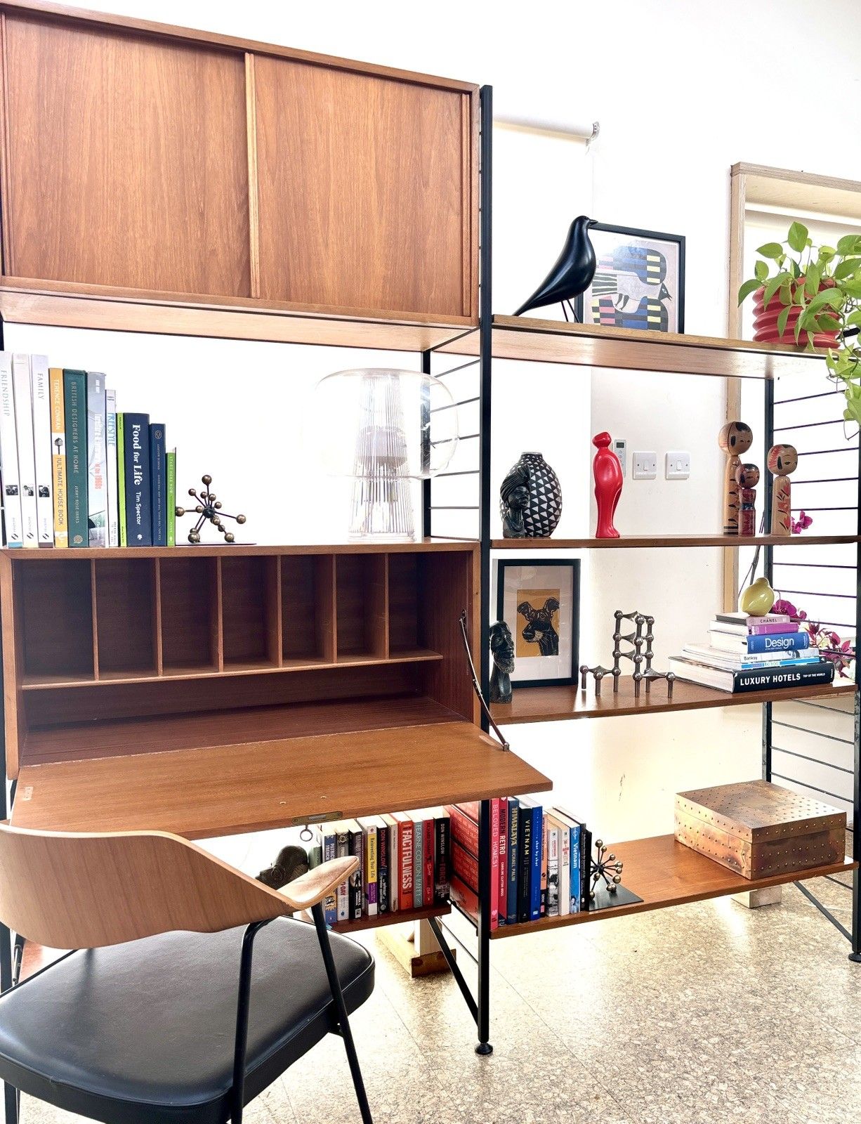 Mid Century Modular Ladderax Shelving Unit/Storage/Bookshelf/Desk Vintage Retro photo vinterior