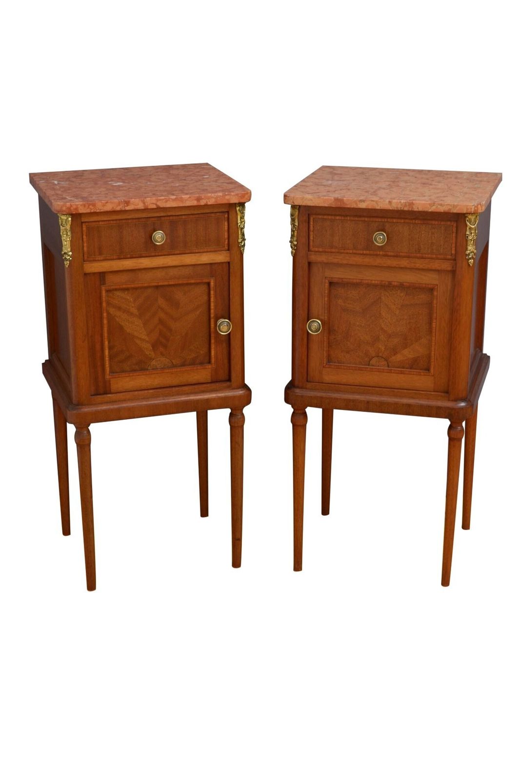 Antique Pair Of Bedside Cabinets Or Lamp Stands photo vintage