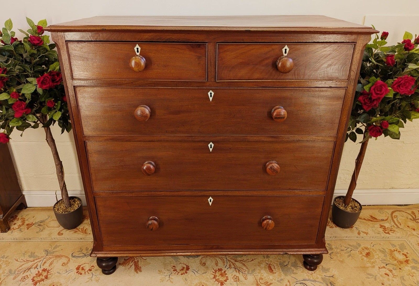 Victorian Mahogany 2 Over 3 Drawer Chest
