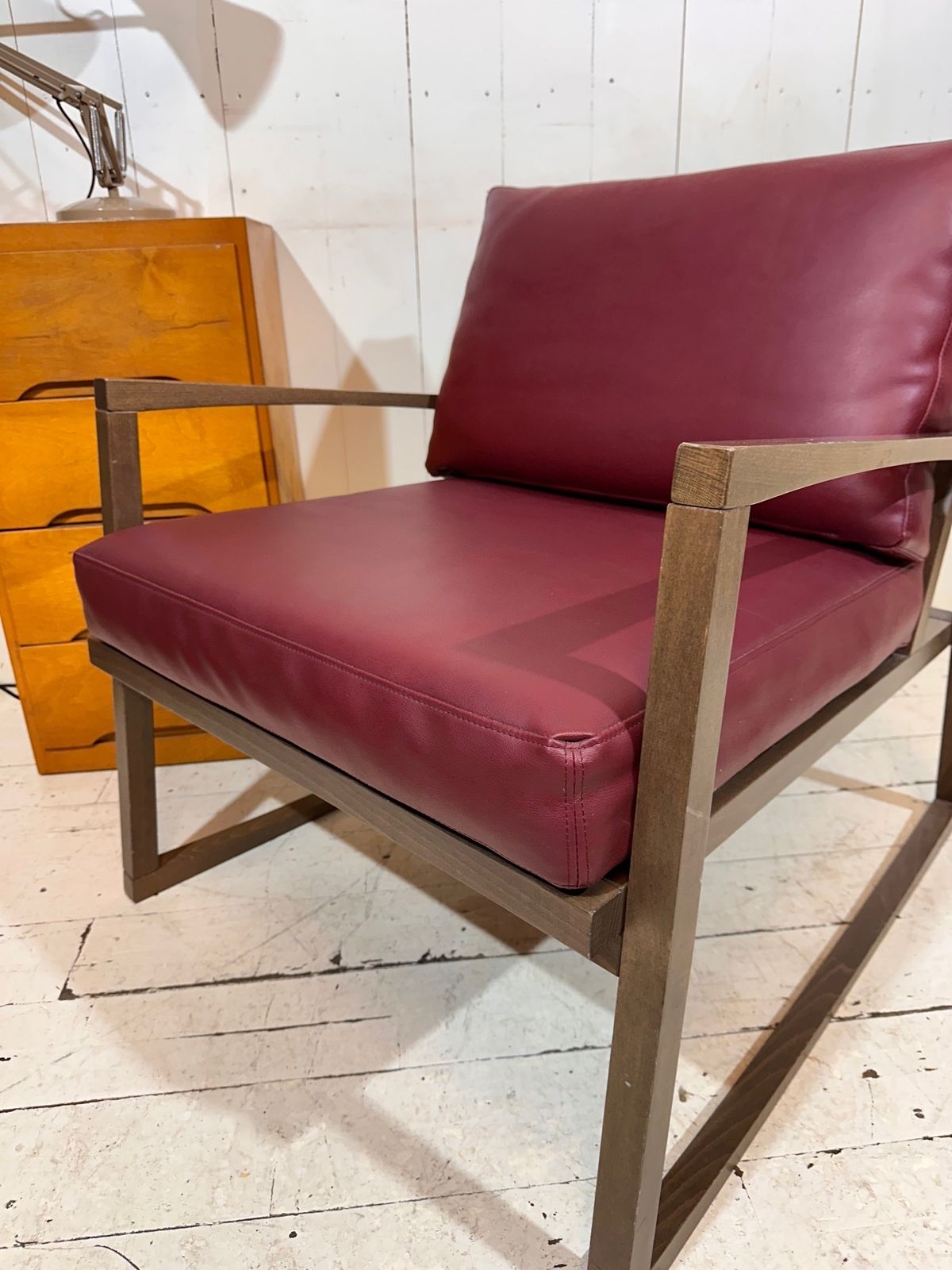 Retro Red Leather Varese Armchair By Andy Thornton photo buy