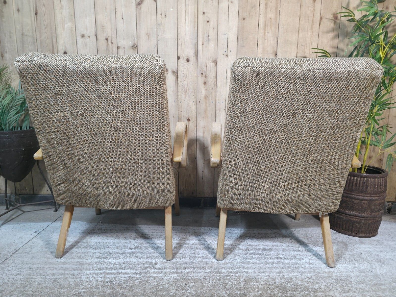Pair Of Mid Century Jaroslav Smidek Retro Armchairs 1960s Czechoslovakian Design photo vintage