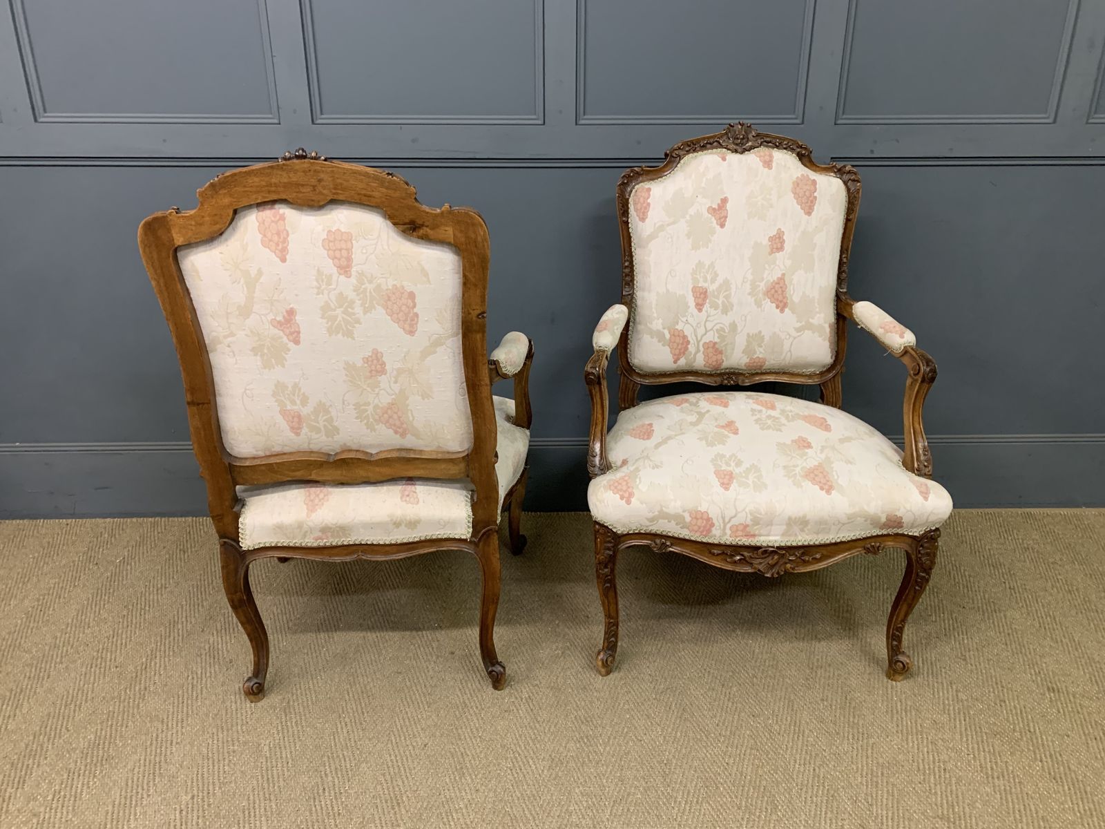 Pair Of French Carved Walnut Armchairs photo 875.0