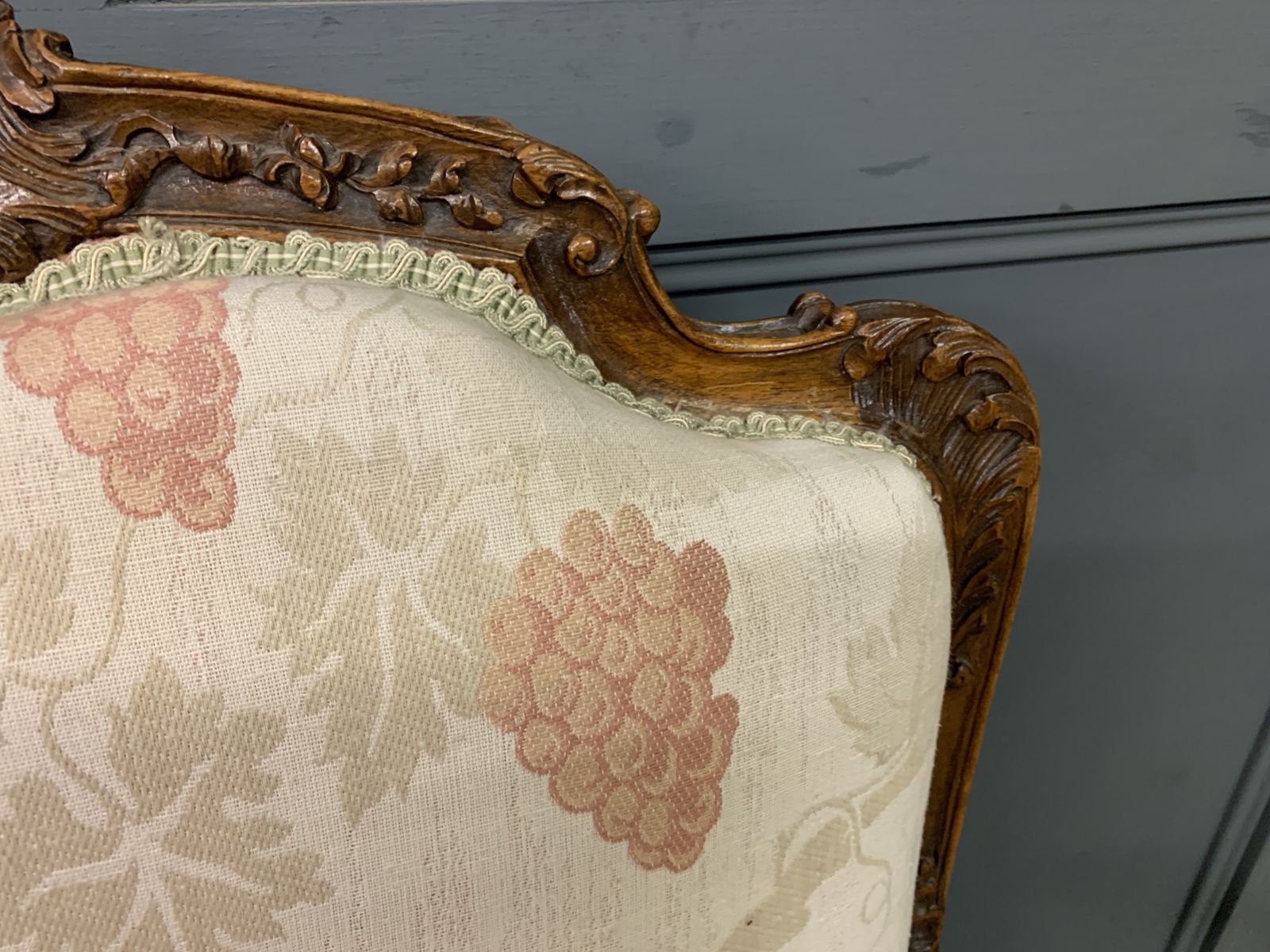 photo furniture Pair Of French Carved Walnut Armchairs