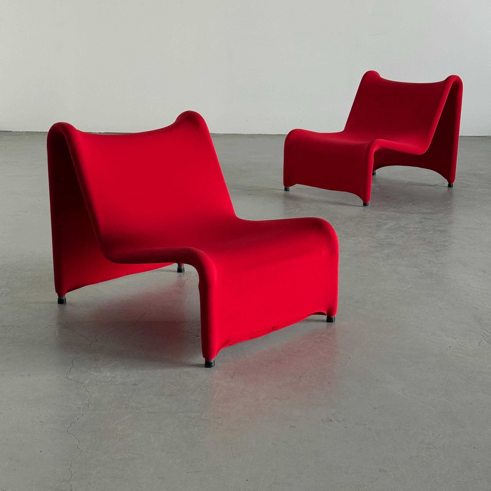 1 Of 2 Vintage Ikea årjäng Lounge Chairs In Red Upholstery, Postmodern Memphis Style, Sweden 2000s photo furniture