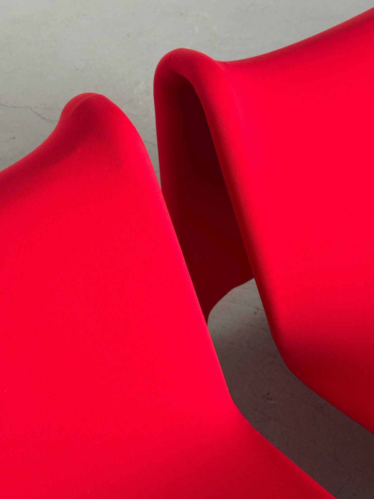 photo for sale 1 Of 2 Vintage Ikea årjäng Lounge Chairs In Red Upholstery, Postmodern Memphis Style, Sweden 2000s