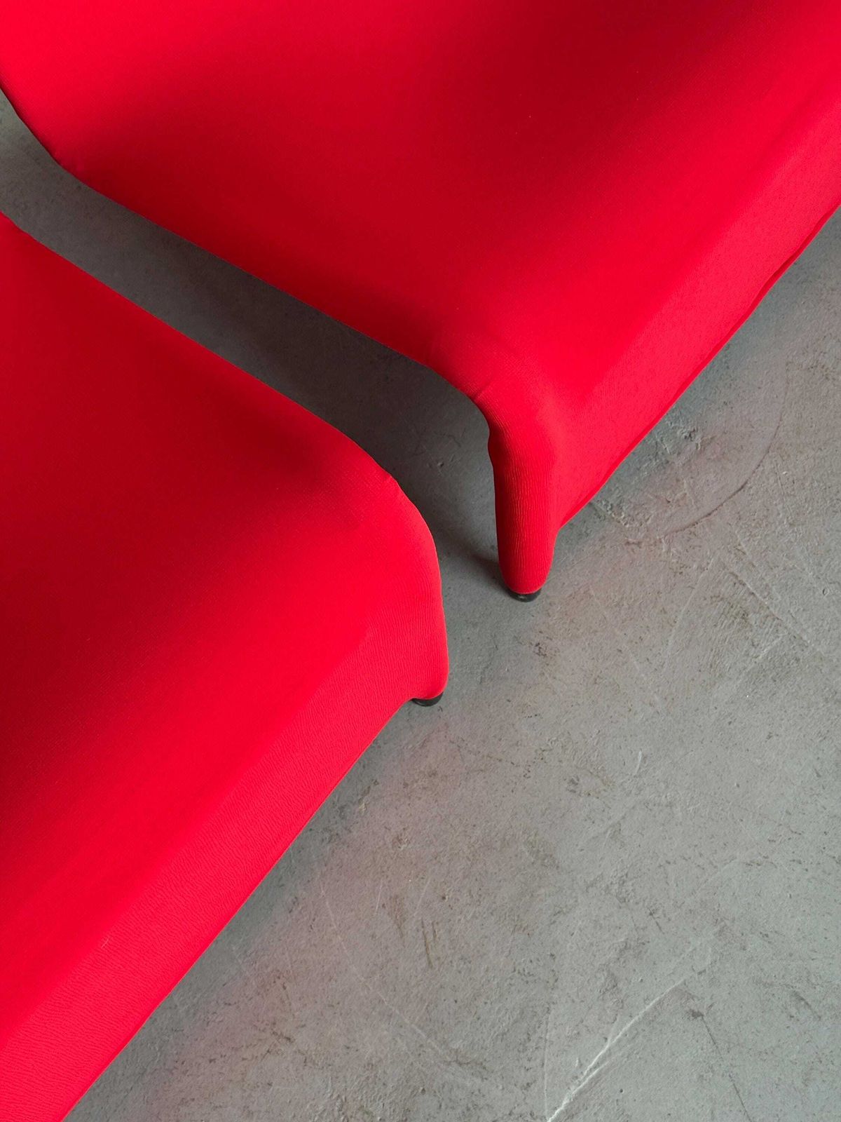 Furniture 1 Of 2 Vintage Ikea årjäng Lounge Chairs In Red Upholstery, Postmodern Memphis Style, Sweden 2000s photo