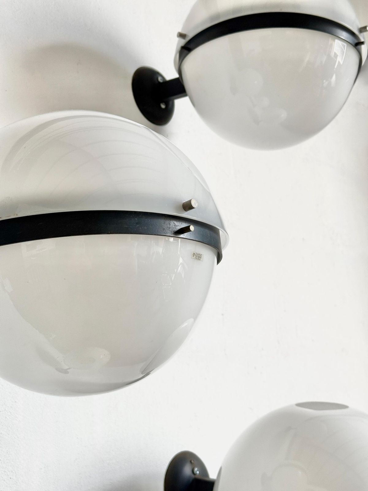 Set Of 4 Italian Space Age Globe Wall Lamps By Harvey Guzzini, 1960s photo Lighting