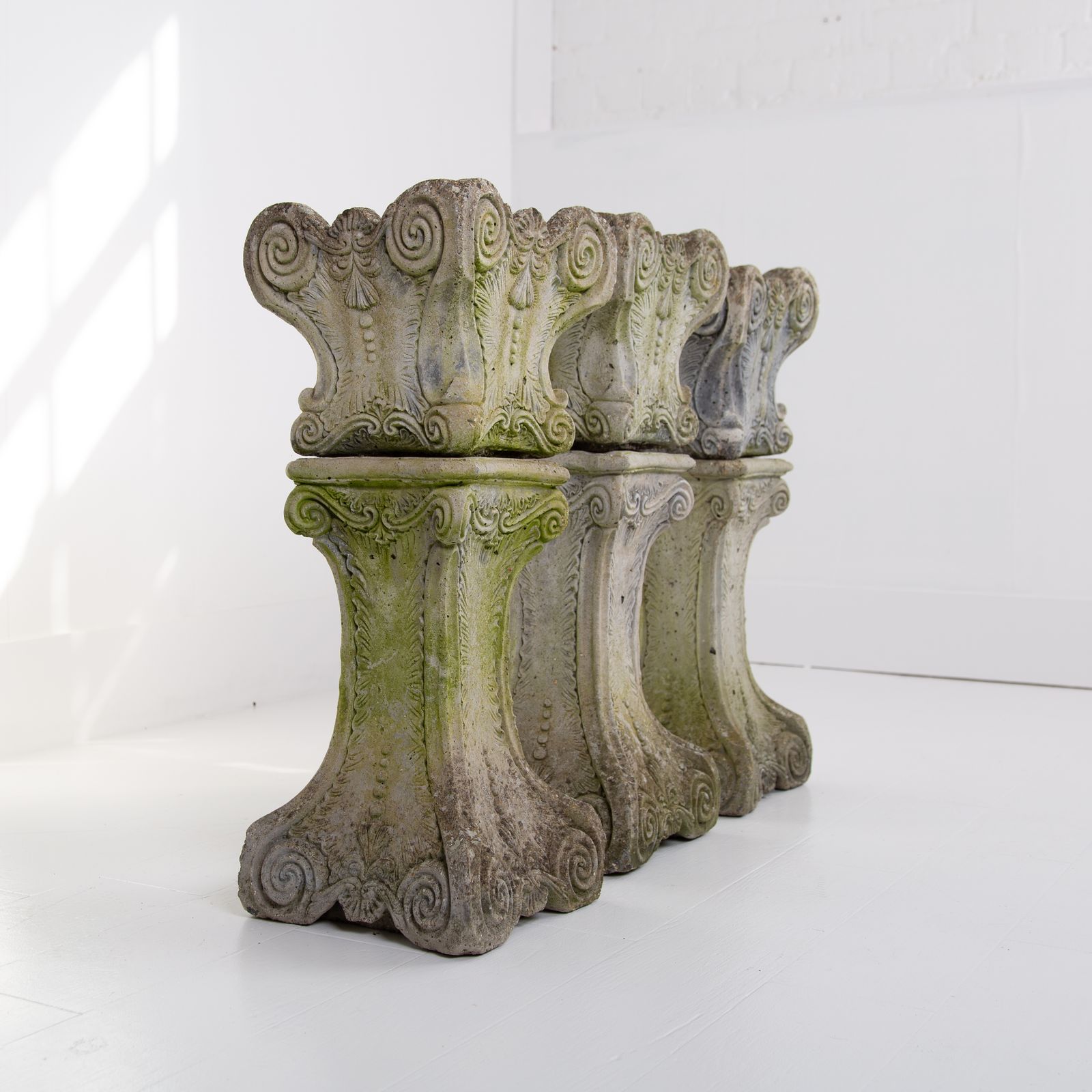 Set Of 3 Mid Century Highly Decorative Planters On Plinths photo for sale