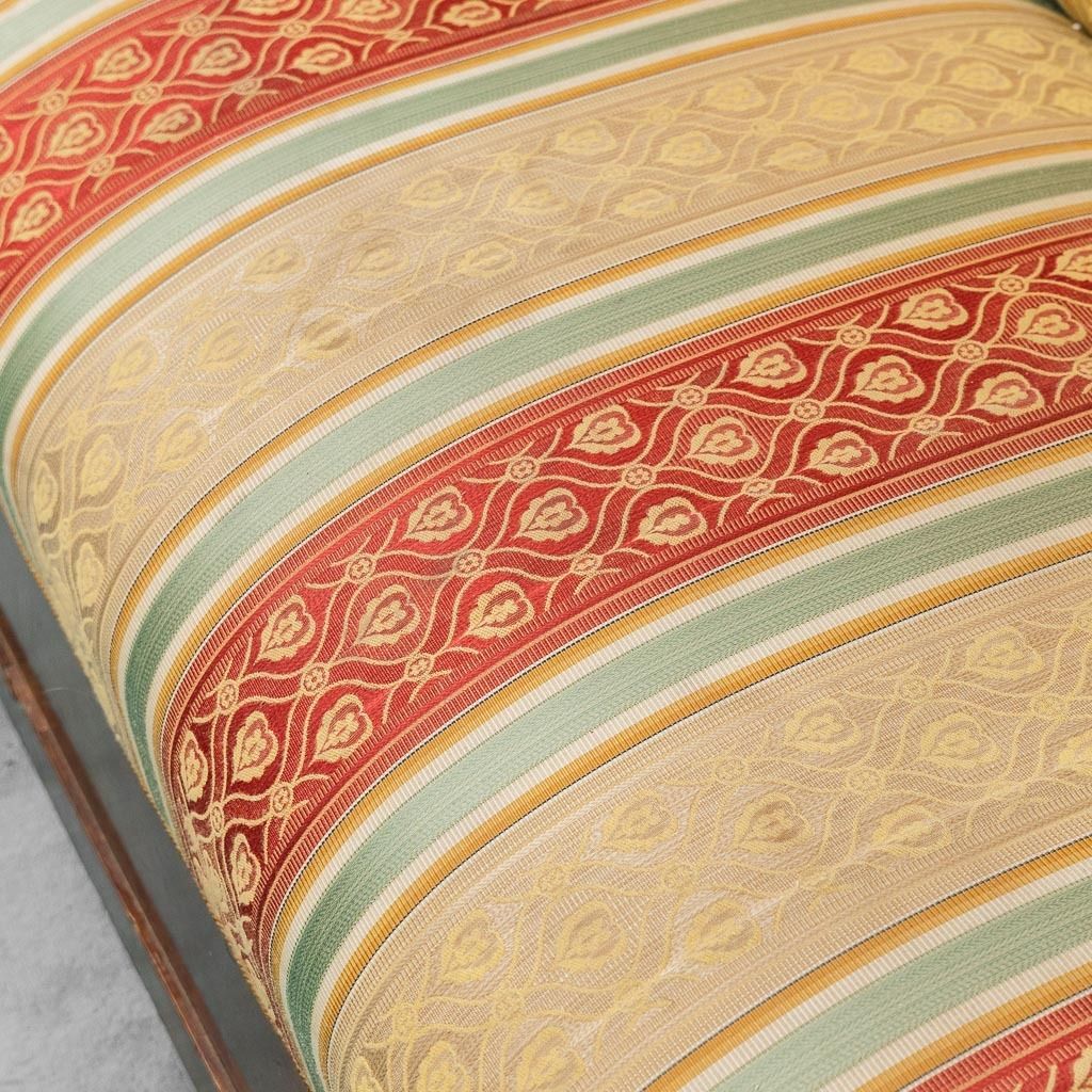 3 Seater Vintage Wooden Sofa With Striped Fabric From The 1950s, Classic And Elegant photo Furniture
