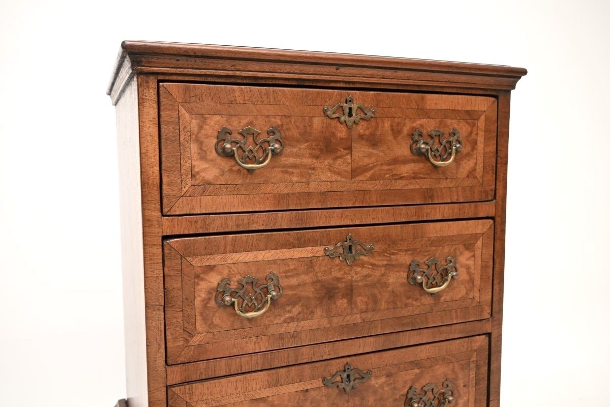 Antique Burr Walnut Chest On Legs photo for sale