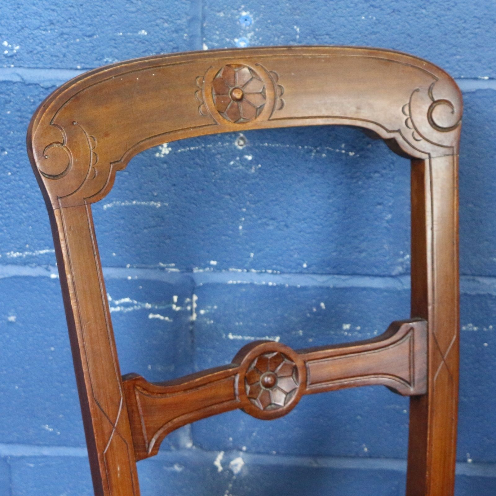 A Set Of Six Victorian Carved Mahogany Balloon Back Dining Chairs Black Velvet Seats photo Furniture
