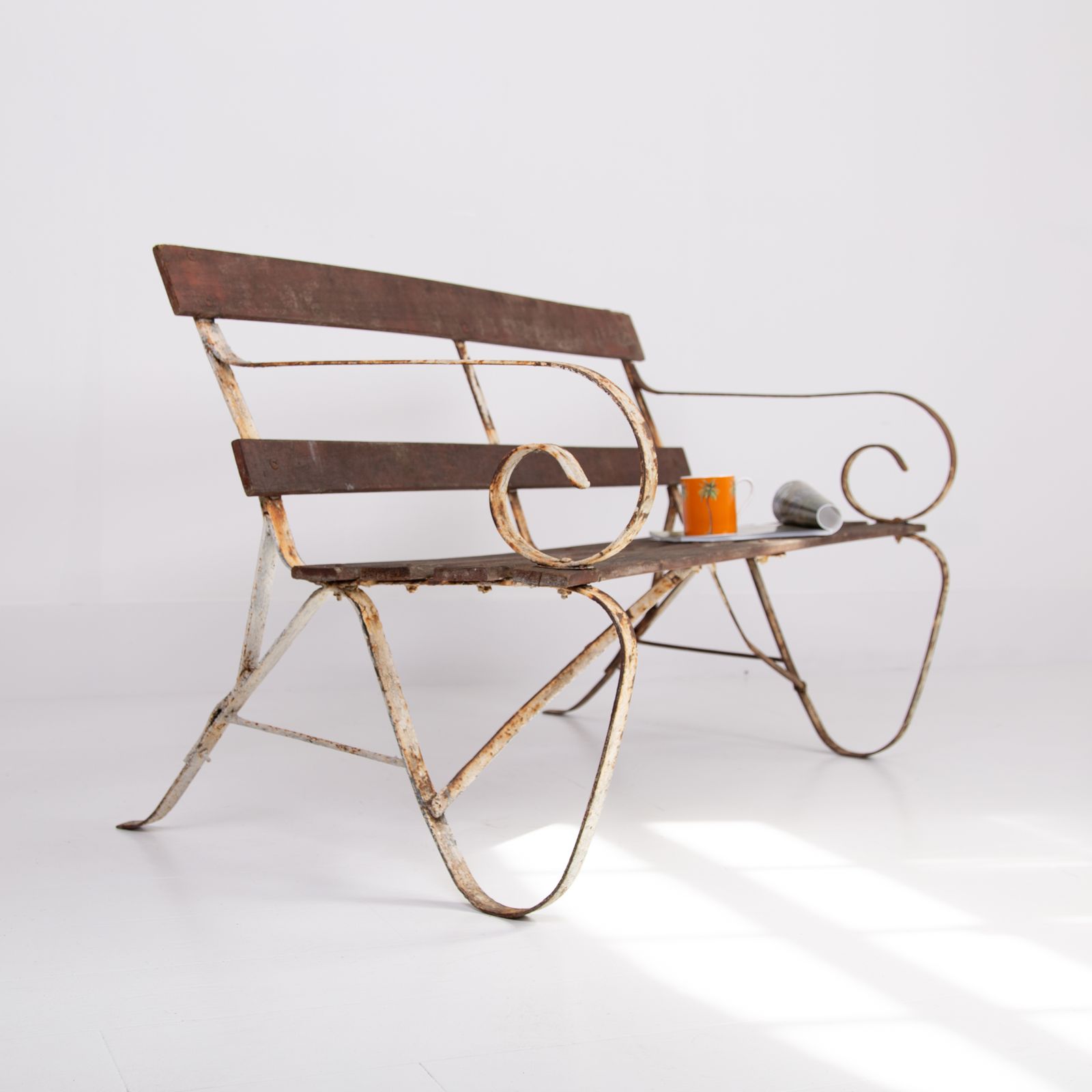 Late 19th Century Iron Garden Bench Seat photo furniture
