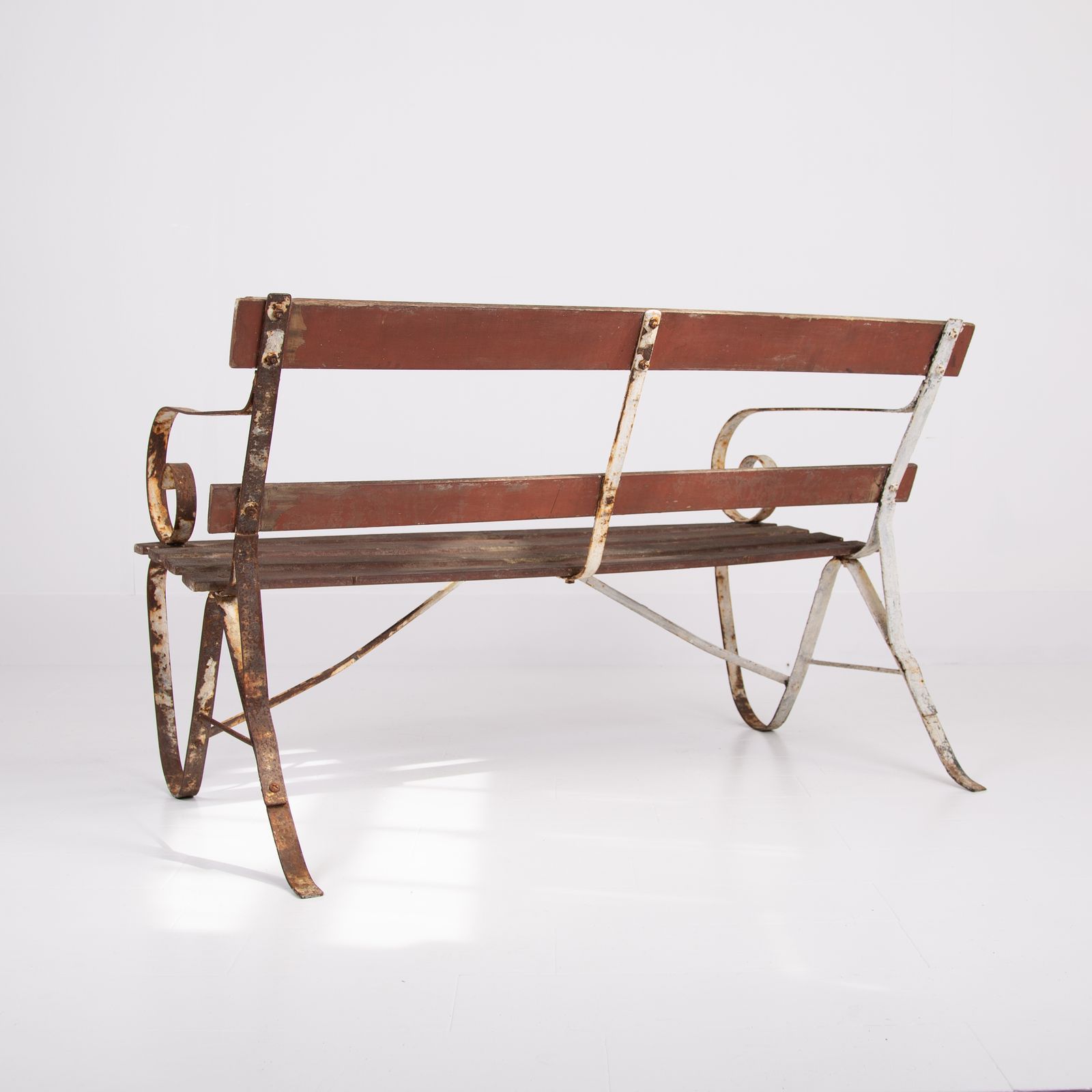 Late 19th Century Iron Garden Bench Seat photo vintage