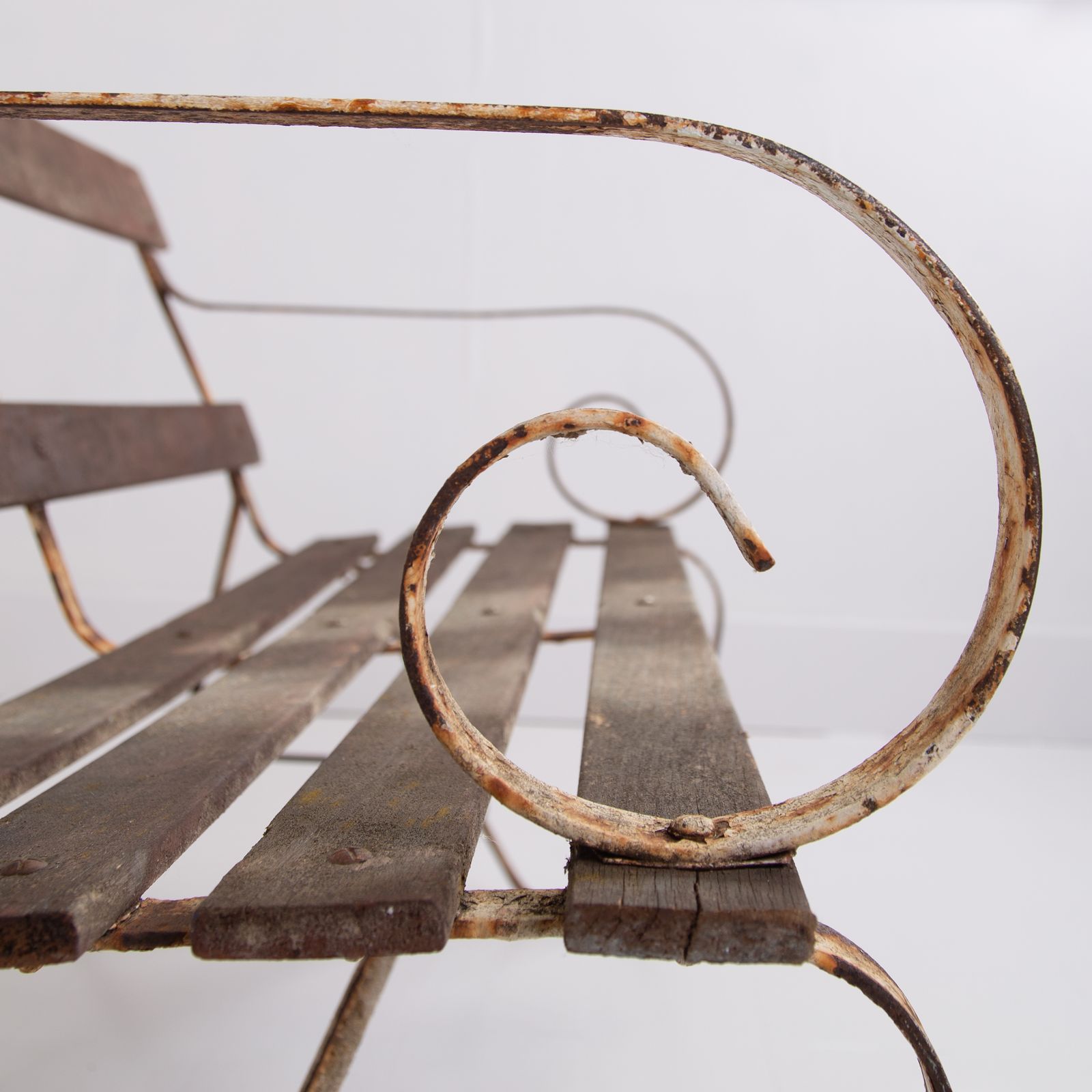 Garden Furniture Late 19th Century Iron Garden Bench Seat photo