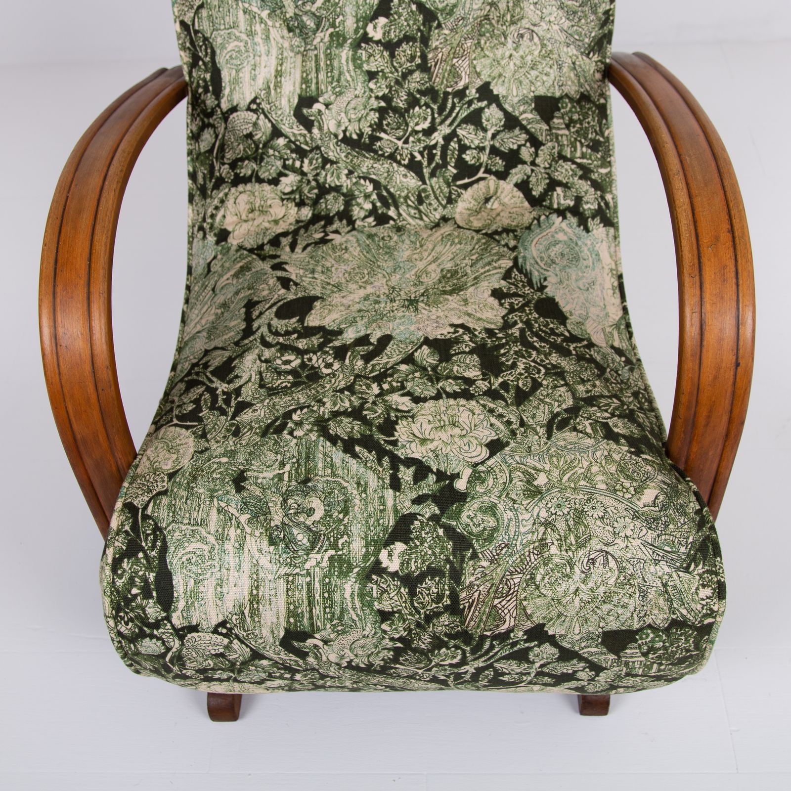 1095.0 Art Deco Bentwood Armchair New Liberty Upholstery C1930 photo