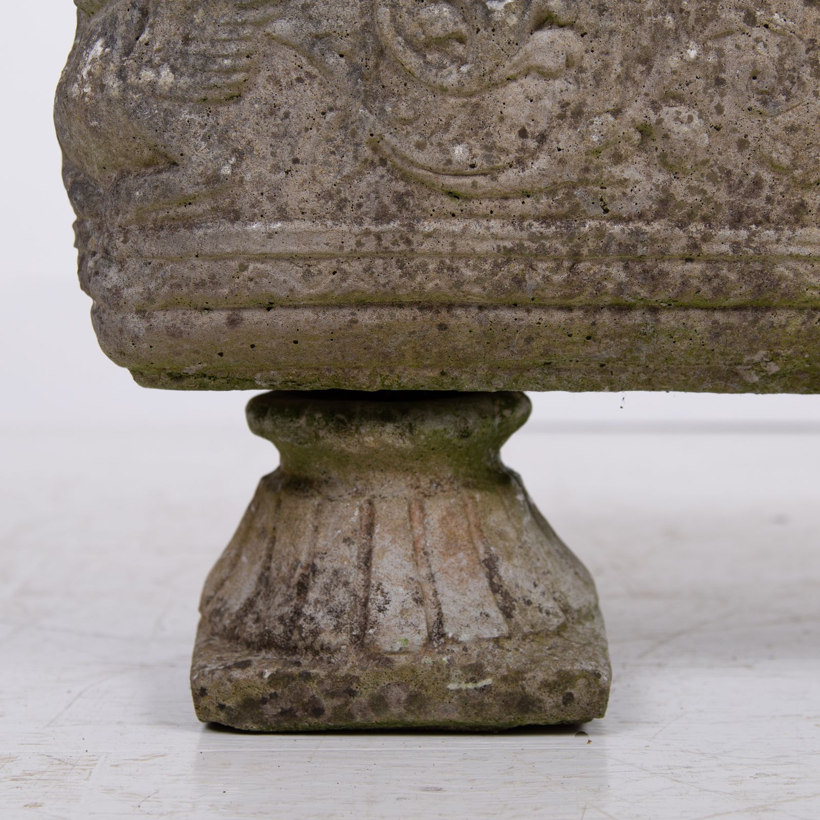 4 Weathered Mid Century Stone Garden Planters On Legs photo vinterior