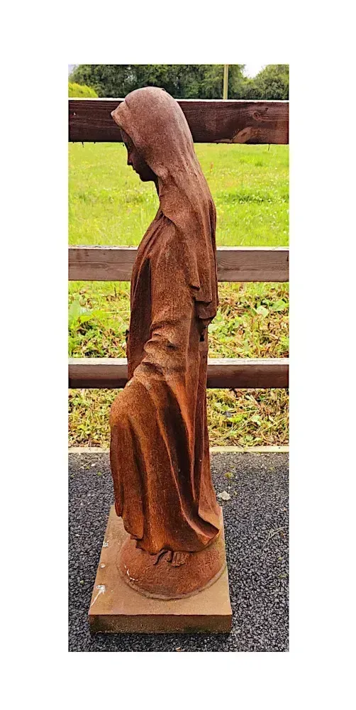 A Very Fine Cast Iron Figurative Garden Sculpture Of The Madonna photo 2079.0