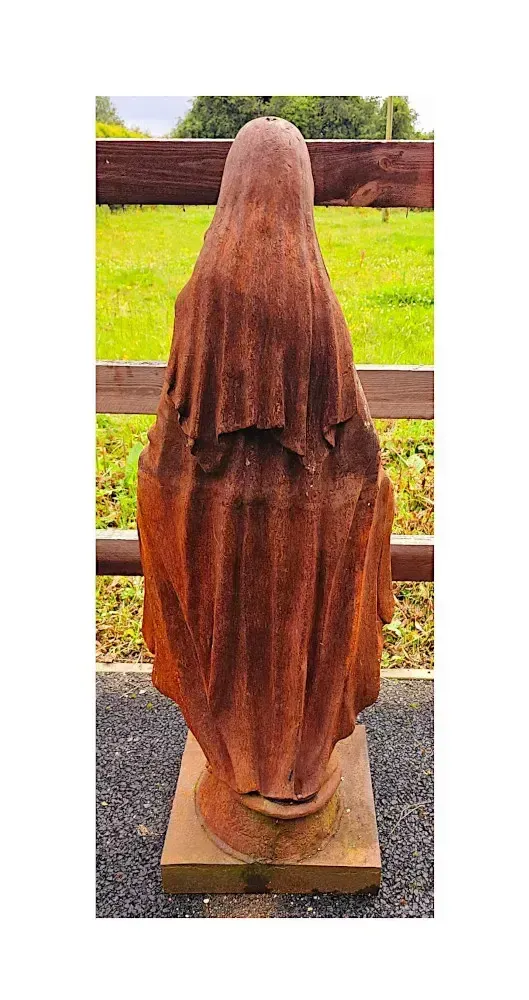 A Very Fine Cast Iron Figurative Garden Sculpture Of The Madonna photo vinterior