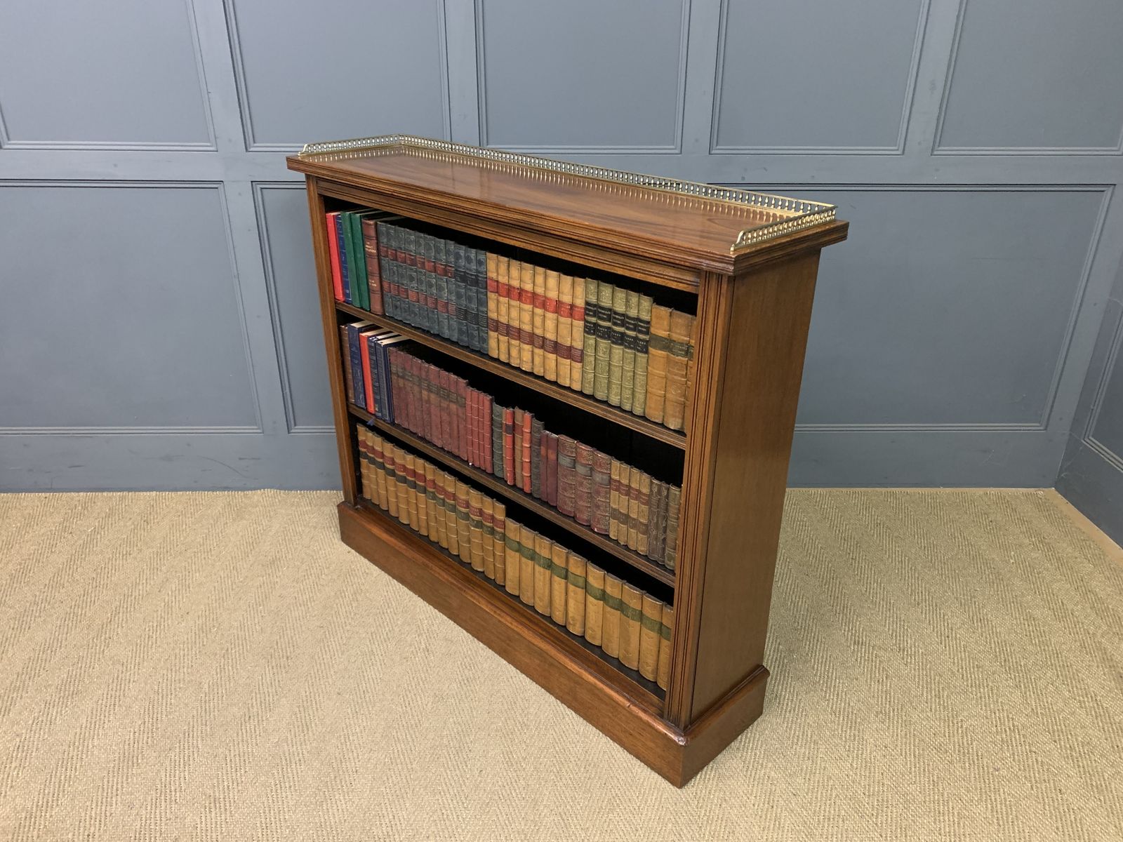 photo for sale Late Victorian Walnut Open Bookcase