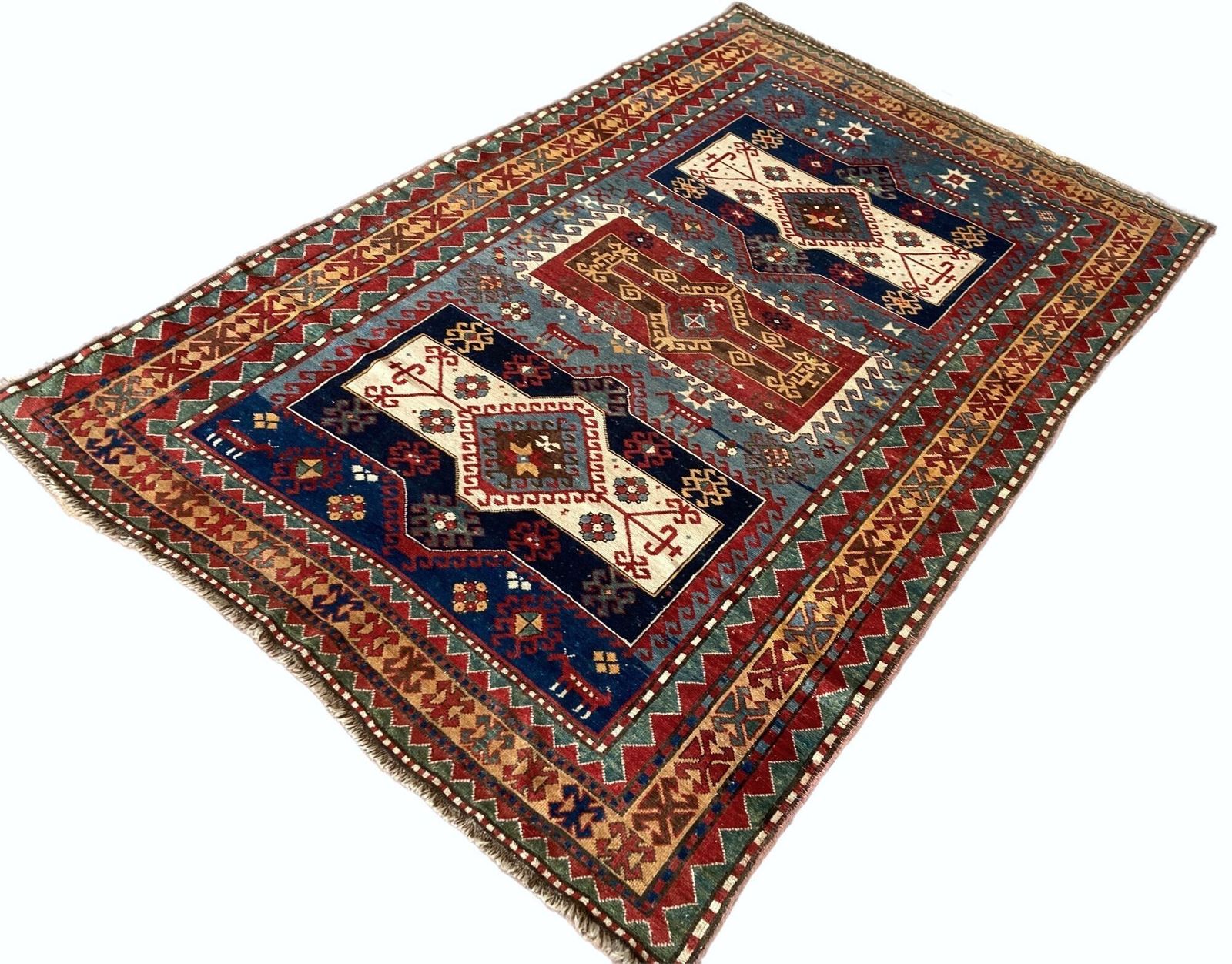 Antique Caucasian Kazak Rug 2.43m X 1.62m photo for sale