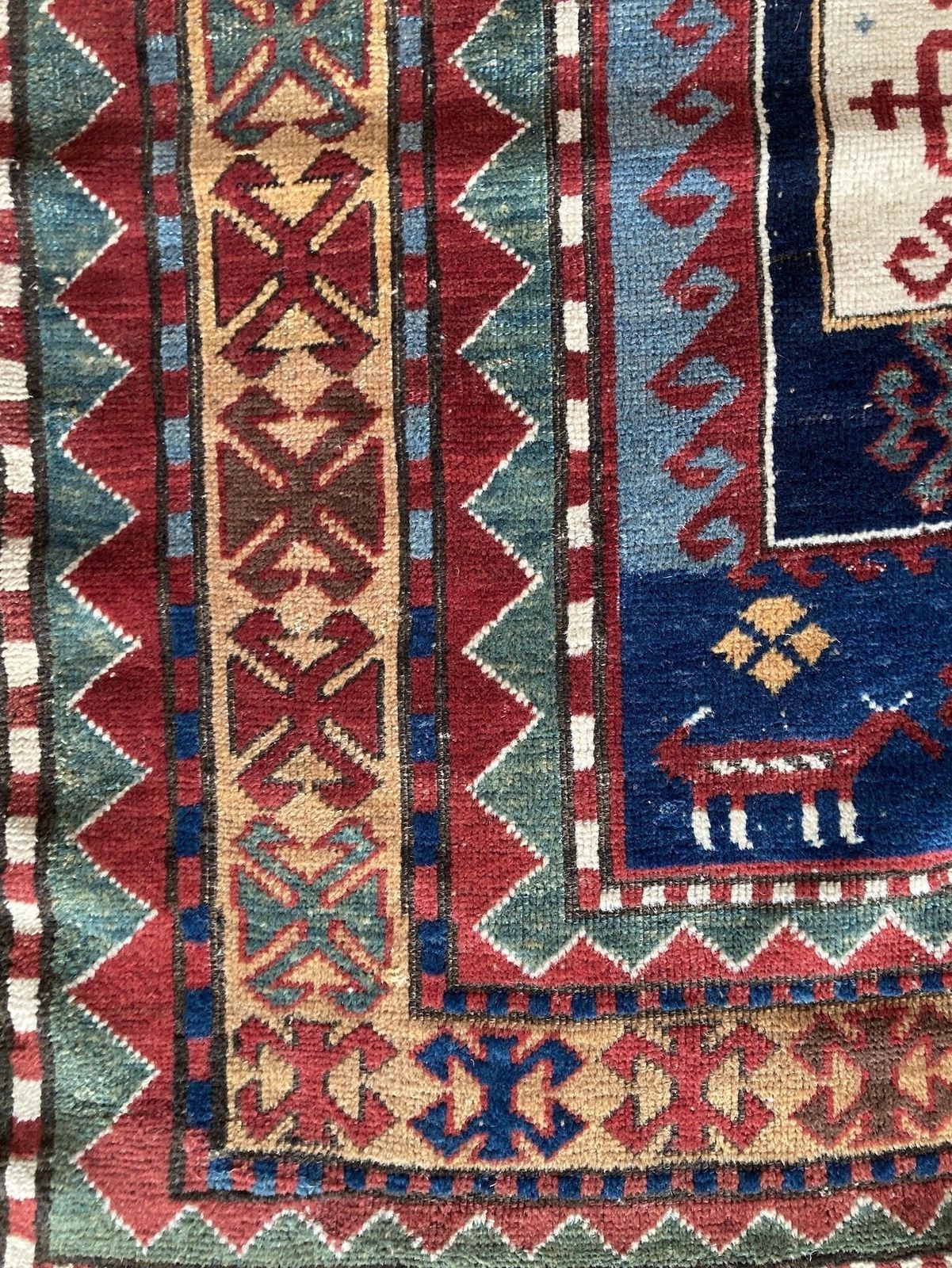 Antique Caucasian Kazak Rug 2.43m X 1.62m photo vinterior