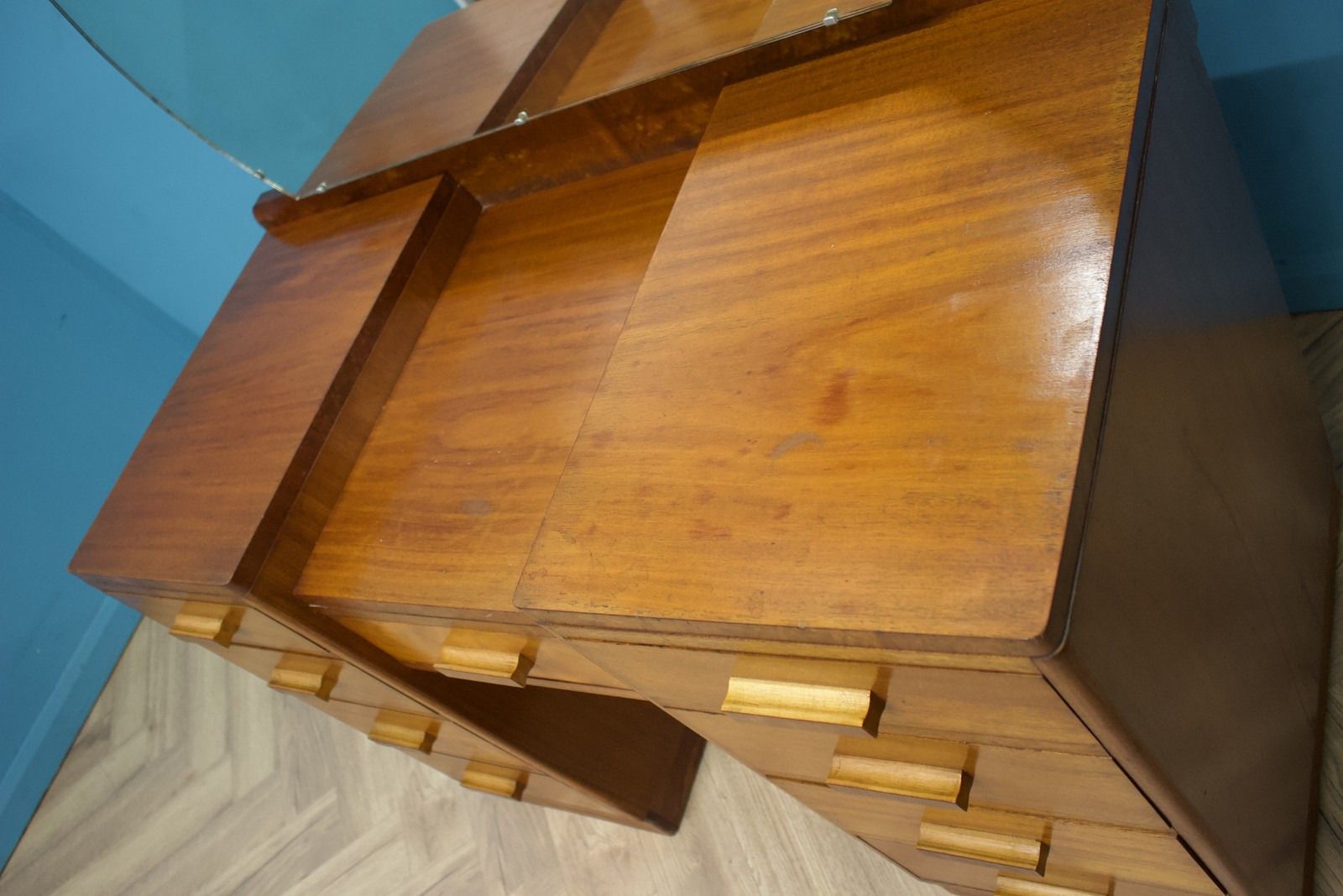 Art Deco Walnut Dressing Table, 1930s #1737 photo vintage
