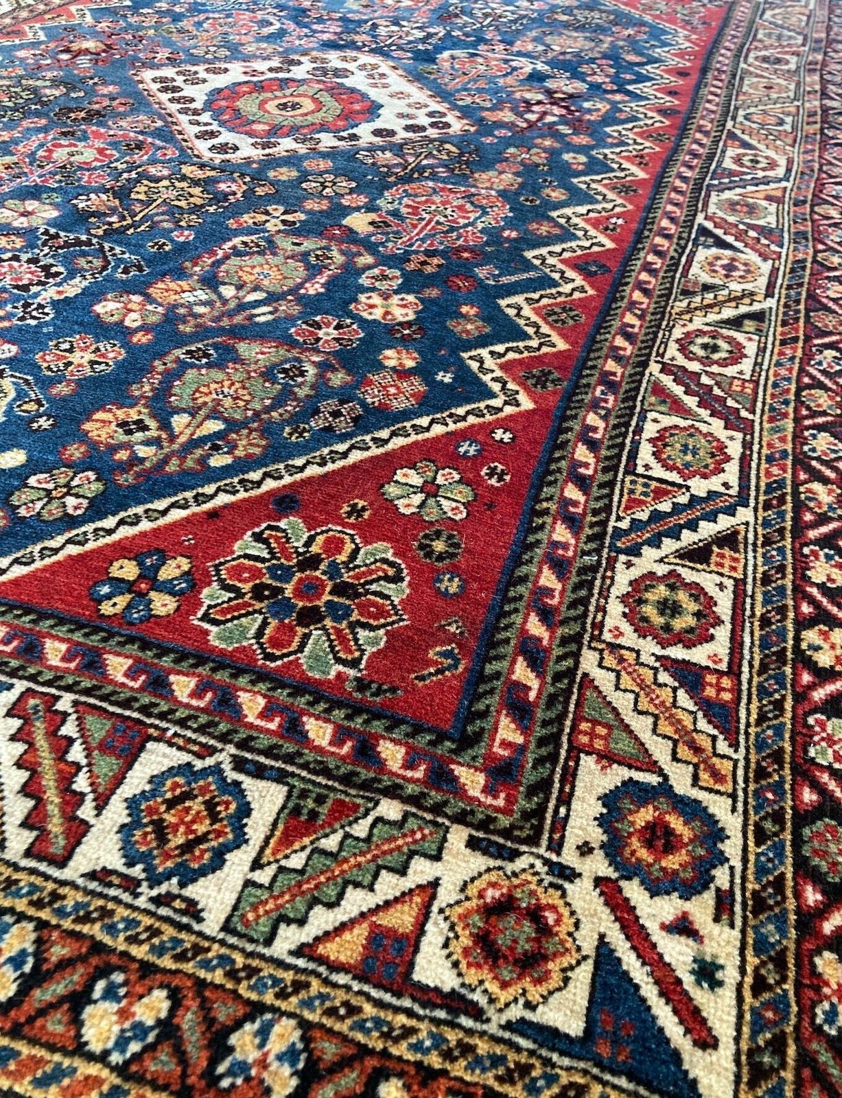 Antique Qashqai Rug 1.86m X 1.27m photo vintage