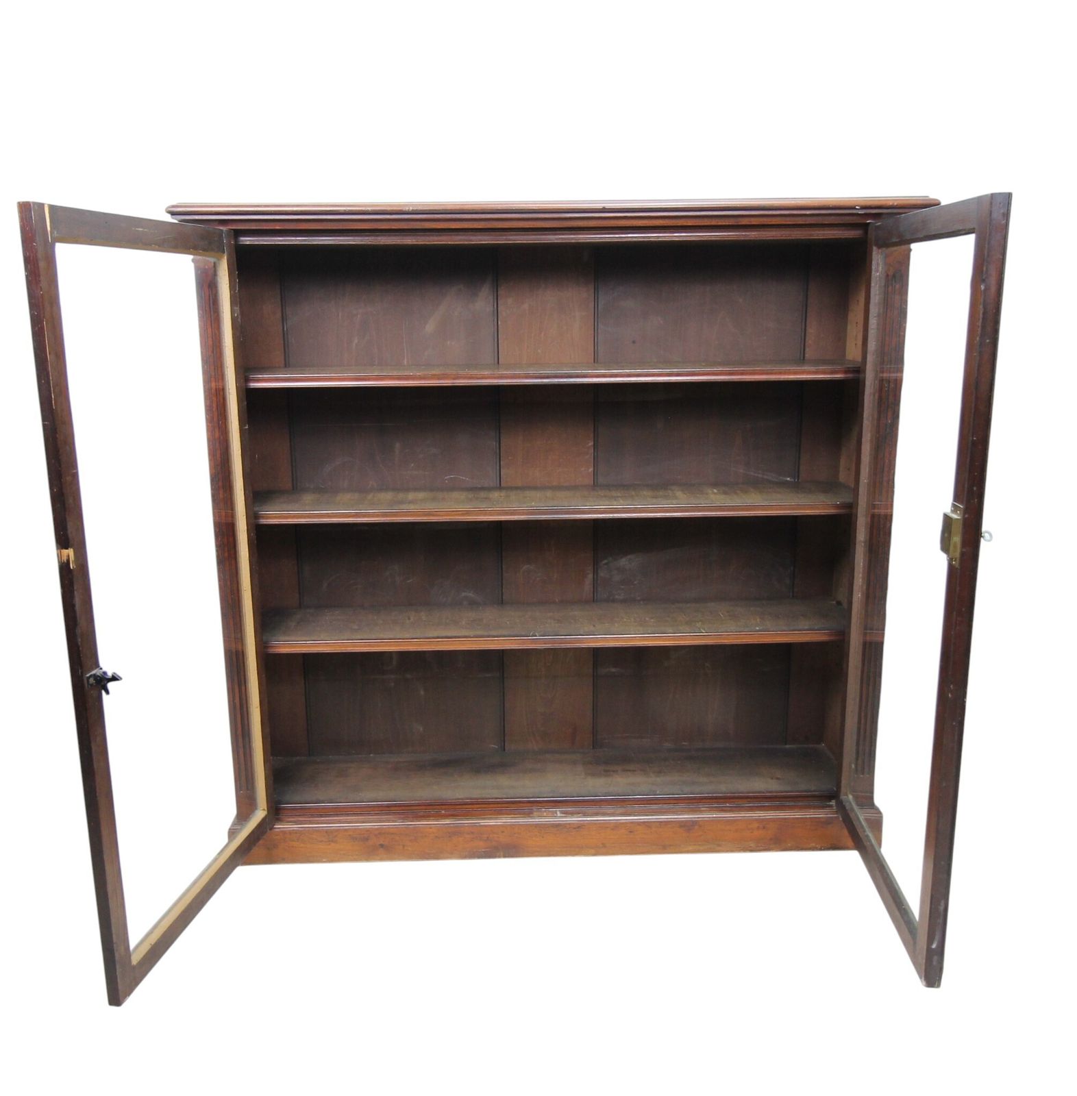 Antique Glass Front Bookcase, Medium Height, Adjustable Shelves, Lockable photo Furniture