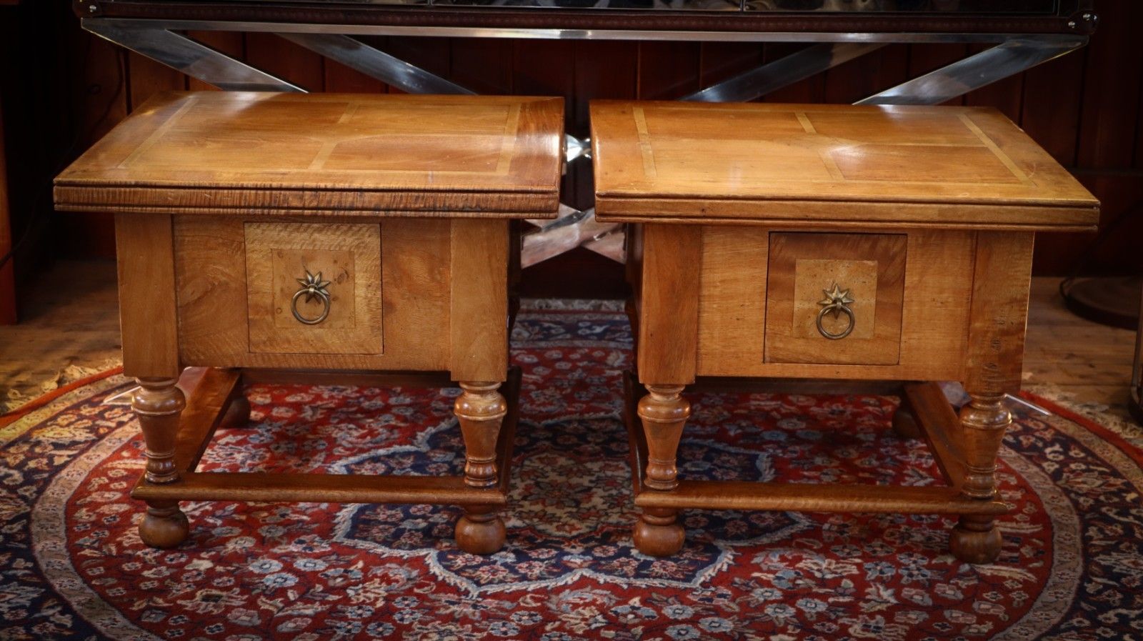 Stunning Pair Barker And Stonehouse Flagstone Bedside Tables Side Tables Wood 🚚 photo vintage