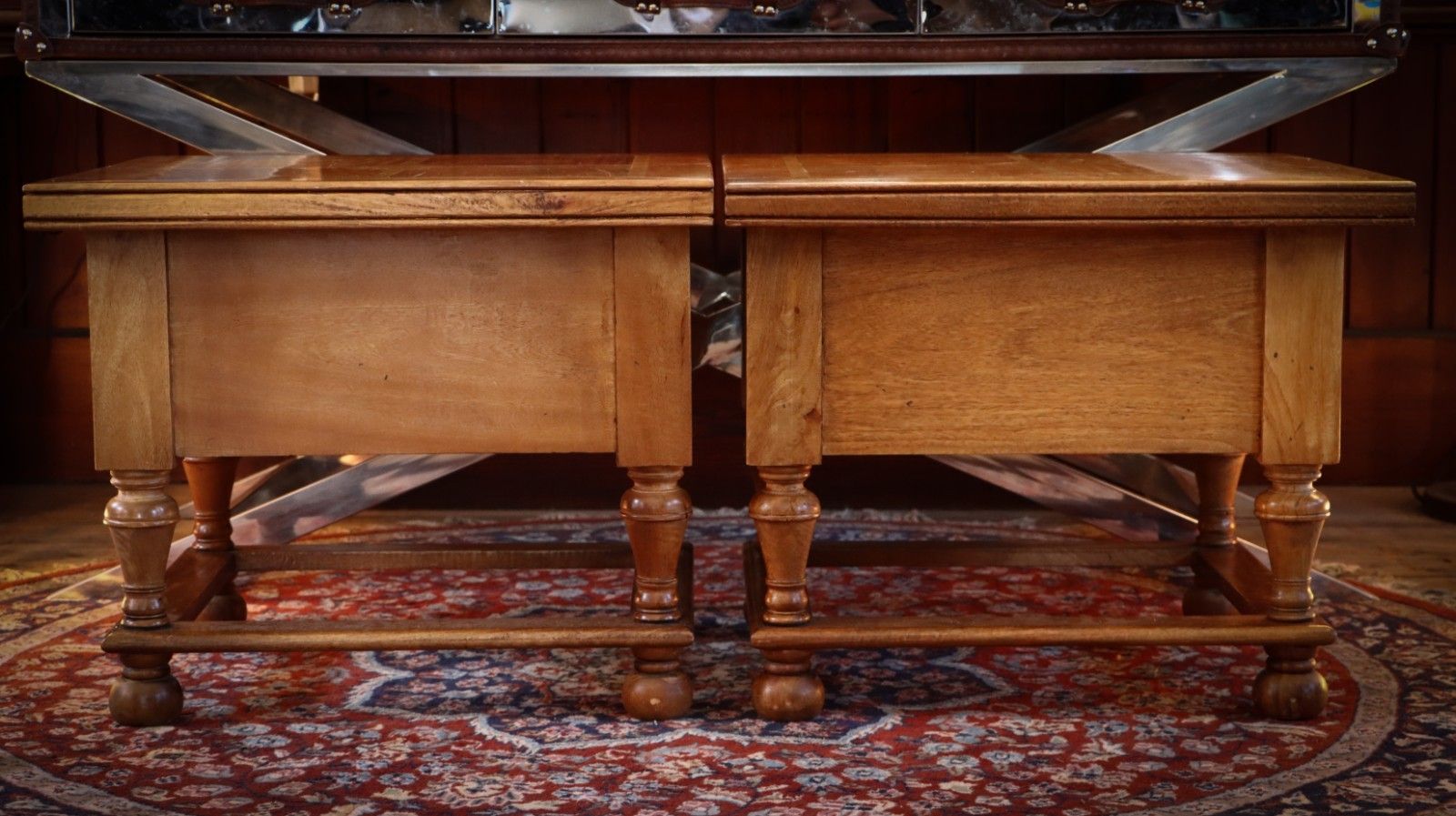 photo vintage Stunning Pair Barker And Stonehouse Flagstone Bedside Tables Side Tables Wood 🚚