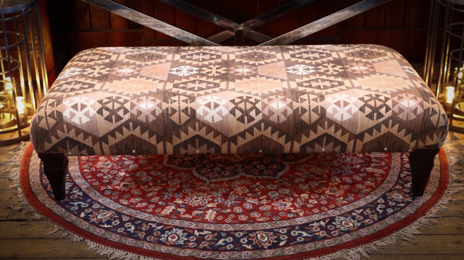 Stunning John Sankey Intended Large Footstool Ottoman Coffee Kilim Brown 🚚 photo 1199.0