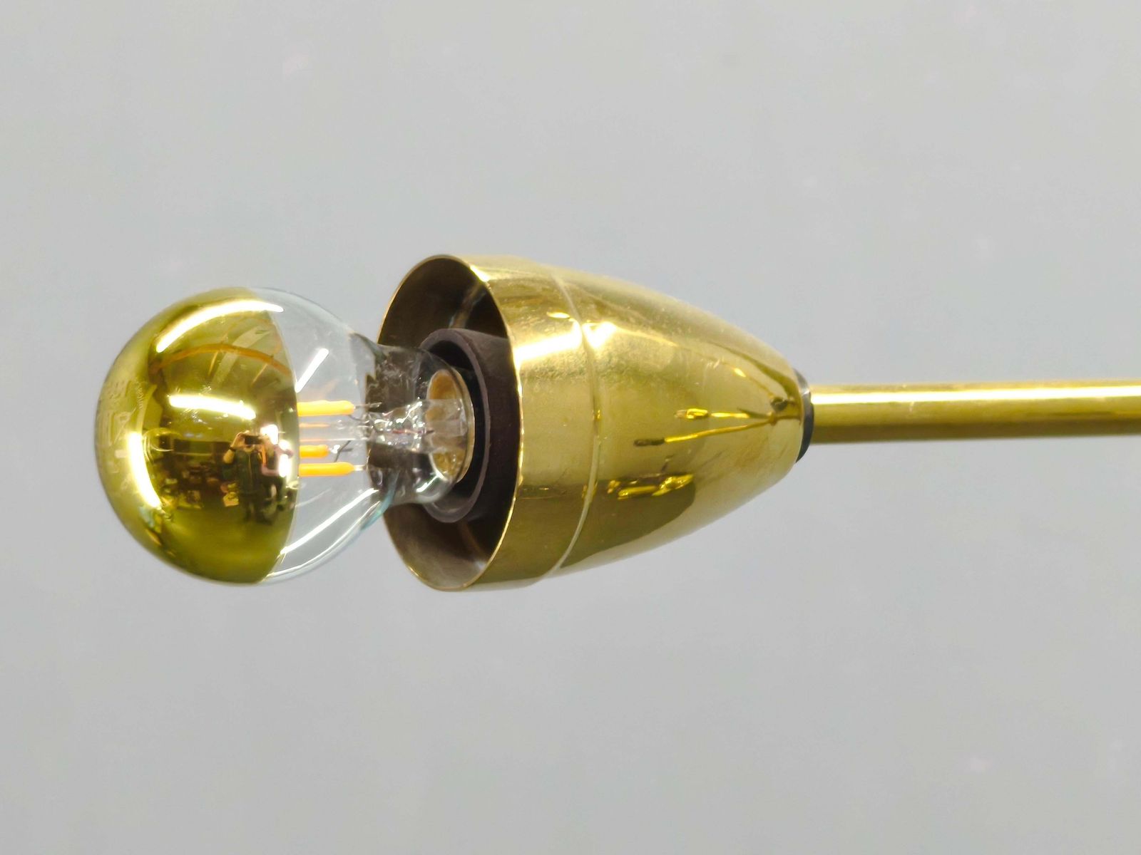 Italian Stilnovo Style Brass Sputnik Chandelier, 1970s photo vinterior