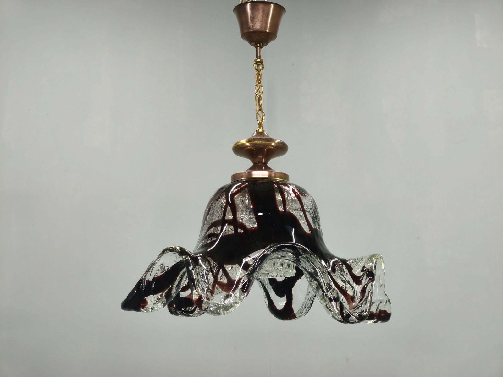 Pair Of Murano Glass Pendant Lights, Italy, 1960s photo Lighting