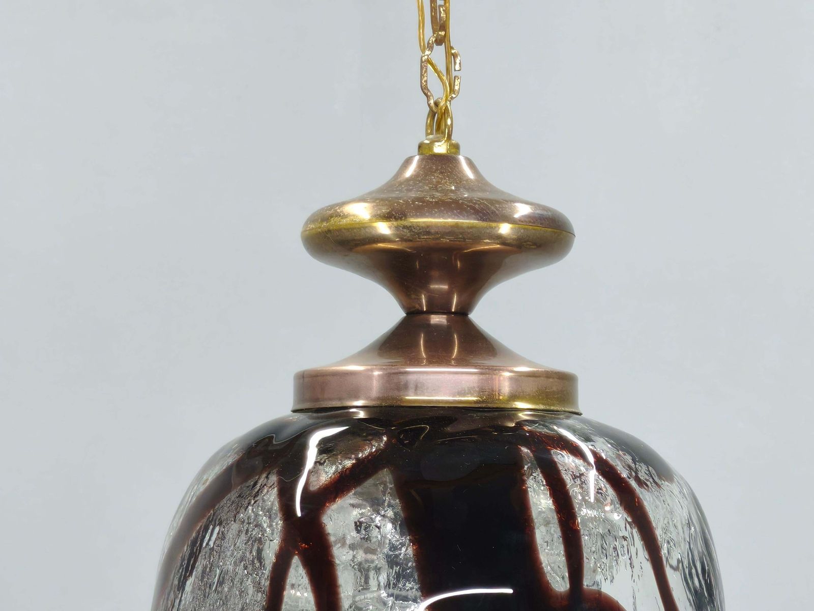 Pair Of Murano Glass Pendant Lights, Italy, 1960s photo vintage