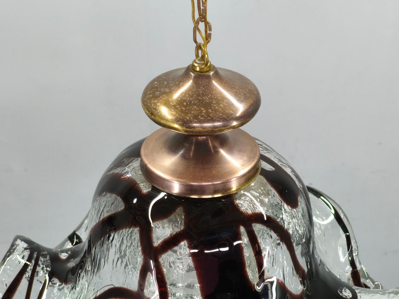 Lighting Pair Of Murano Glass Pendant Lights, Italy, 1960s photo