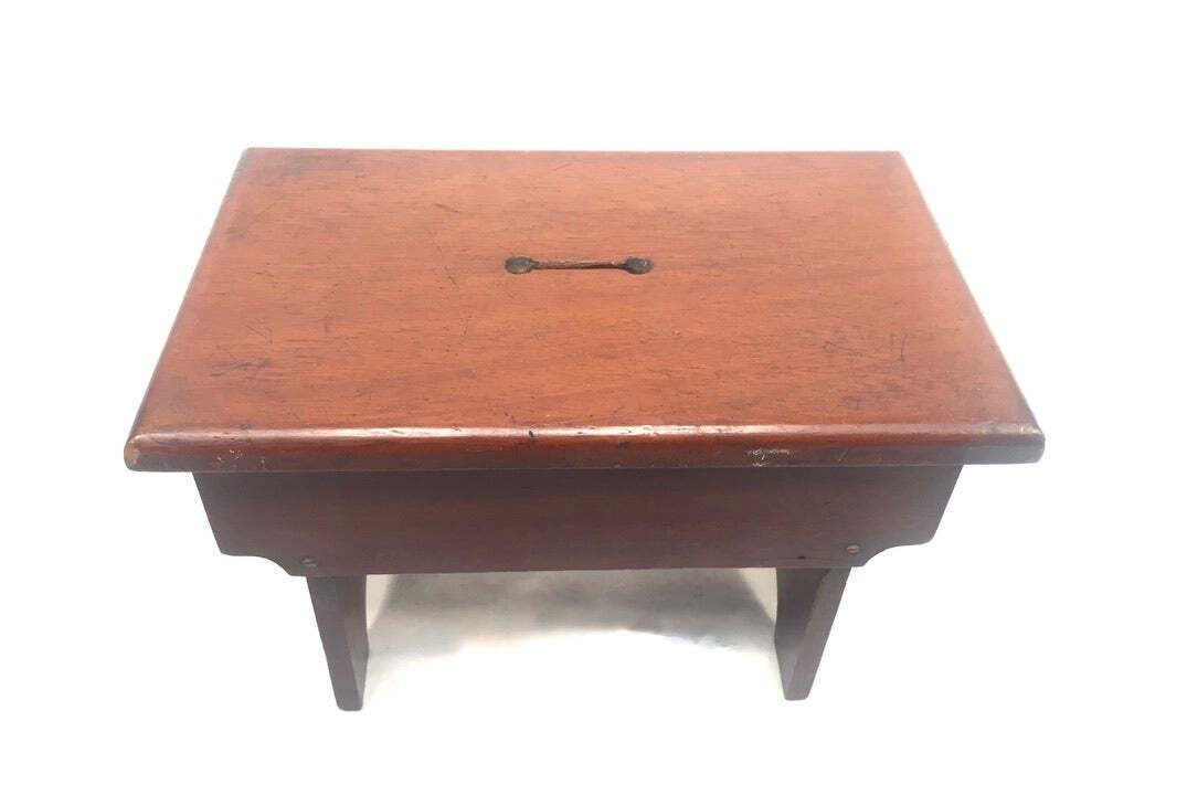 Antique Wooden 20th Century Money Box / Collection Box / Treen / Miniature Table photo for sale