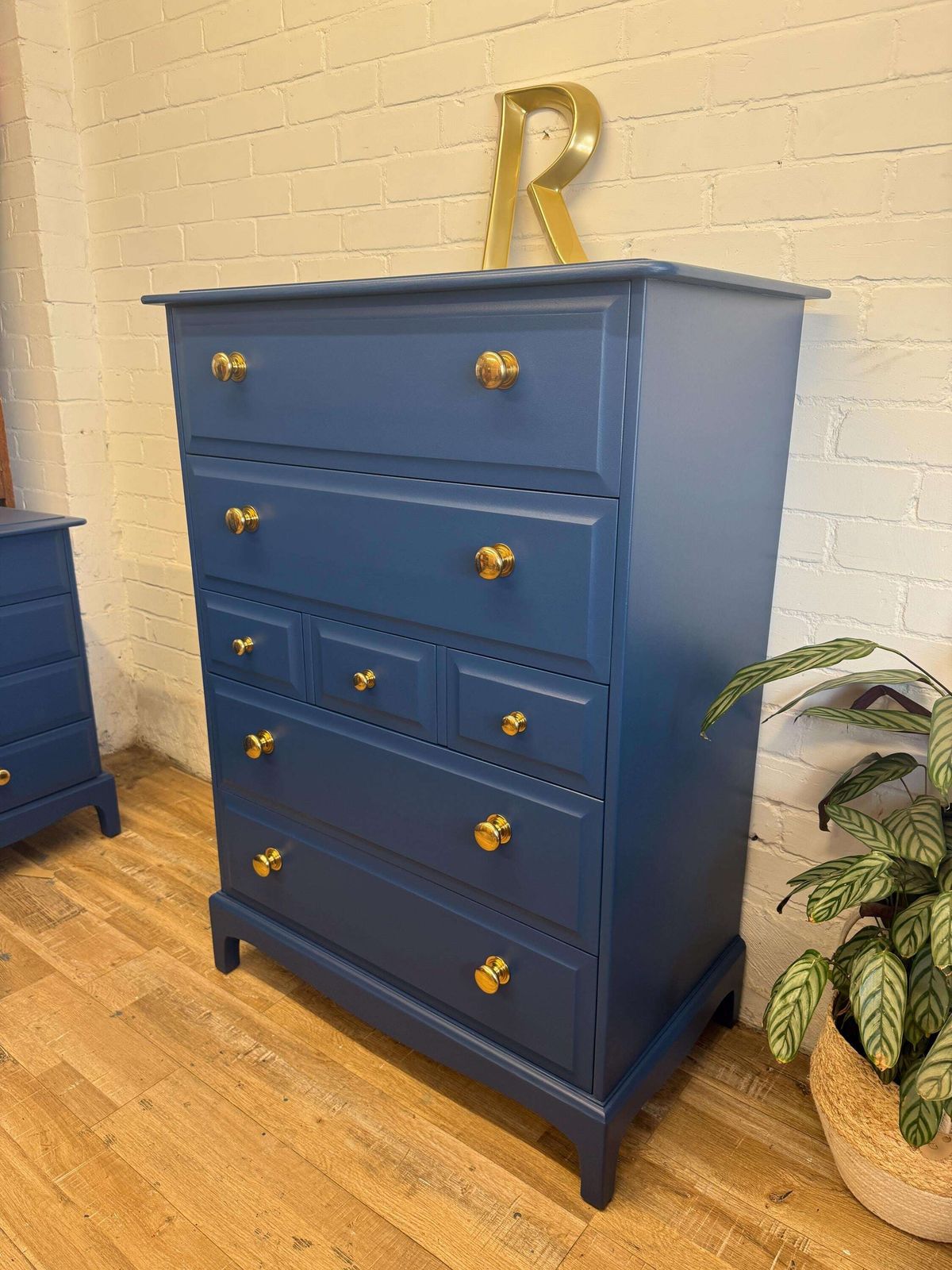 Stag Minstrel 7 Drawer Tallboy In Symphony Blue By Benjamin Moore photo 685.0