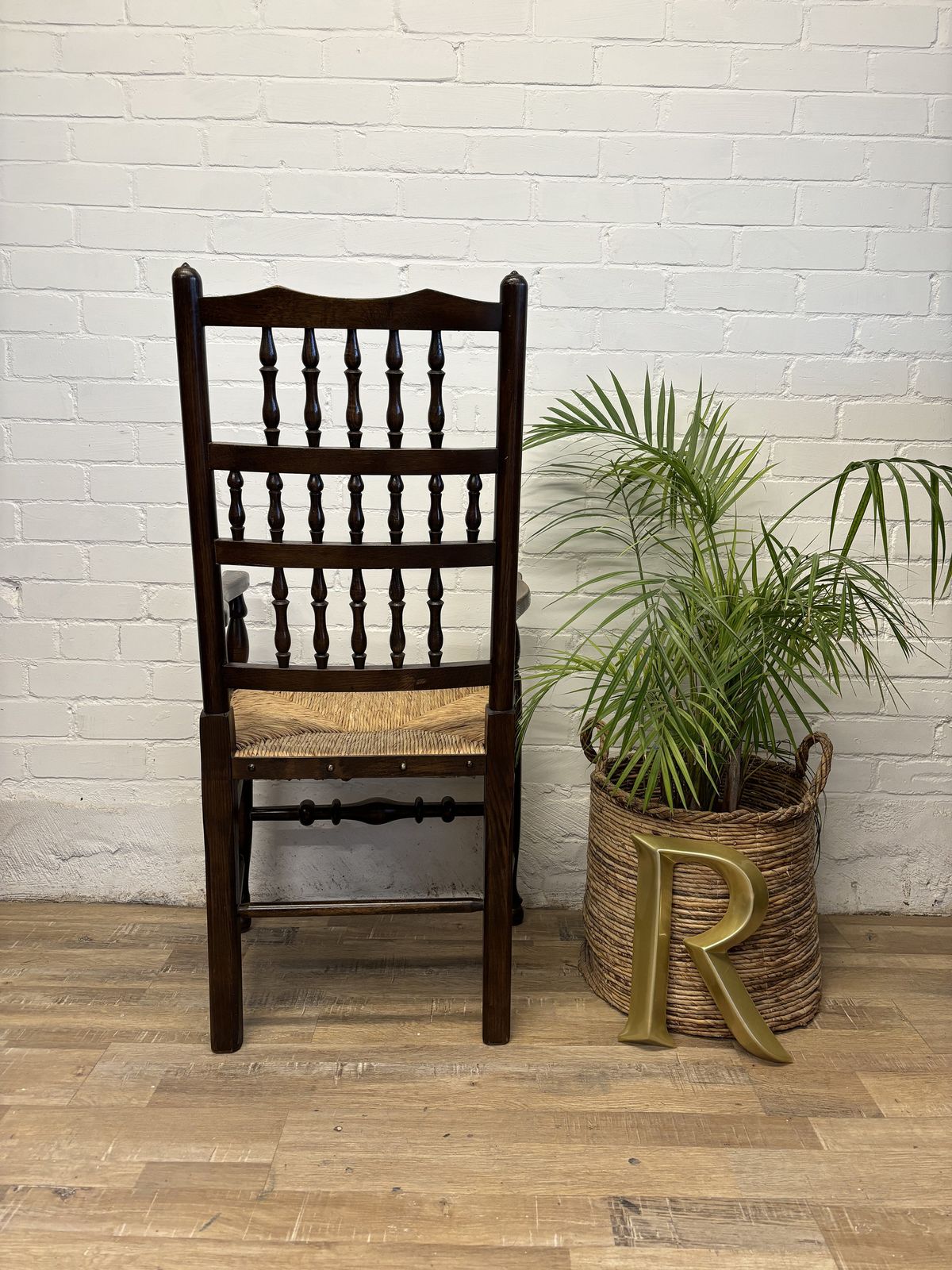 Antique Lancashire Carver Chair With Rush Seat photo Furniture