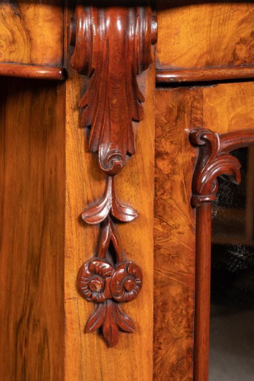 Victorian Walnut Mirror Back Credenza photo vintage